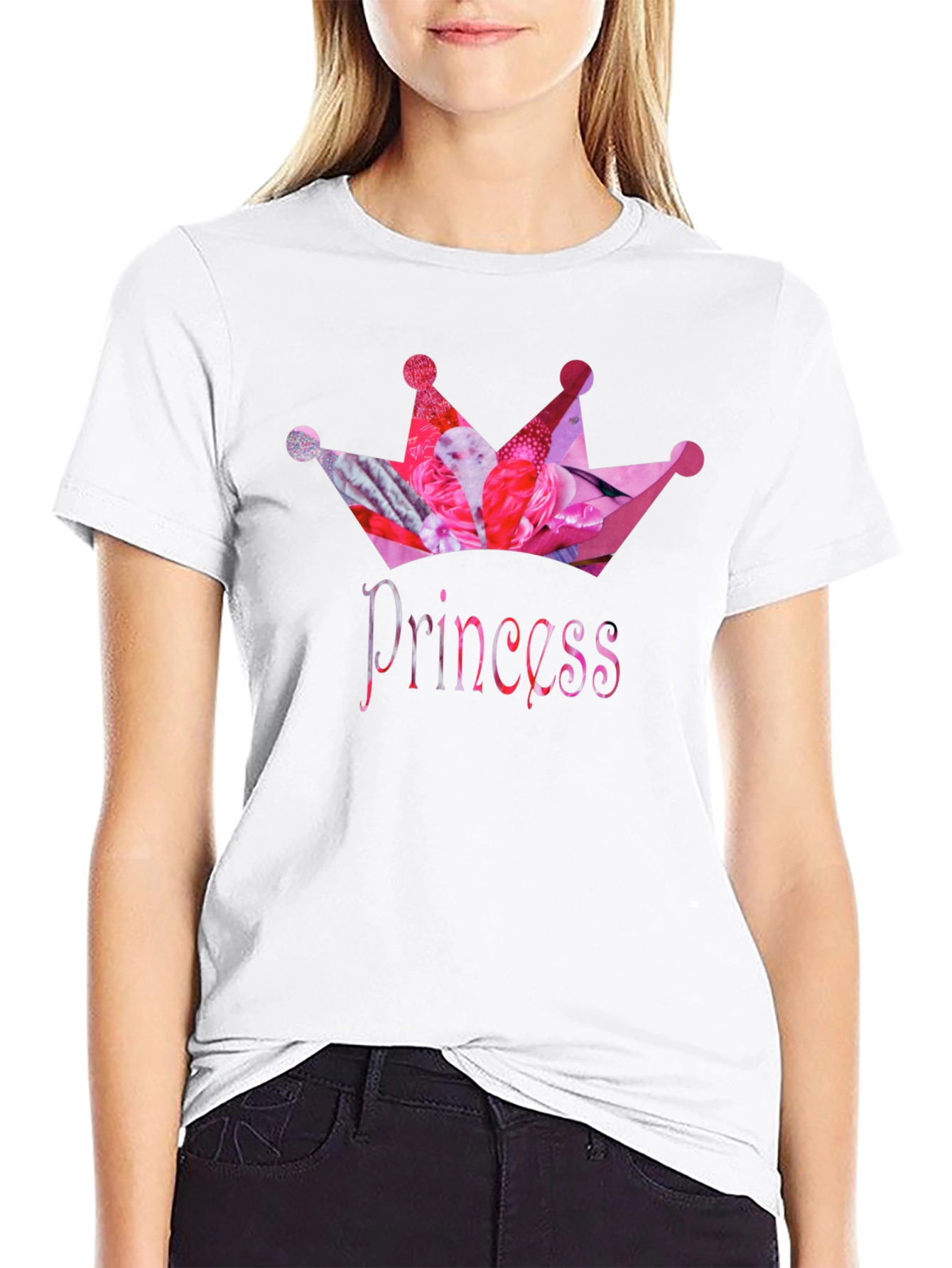 Black Princess Crown Graphic Tee - Stylish Black T-Shirt view 9