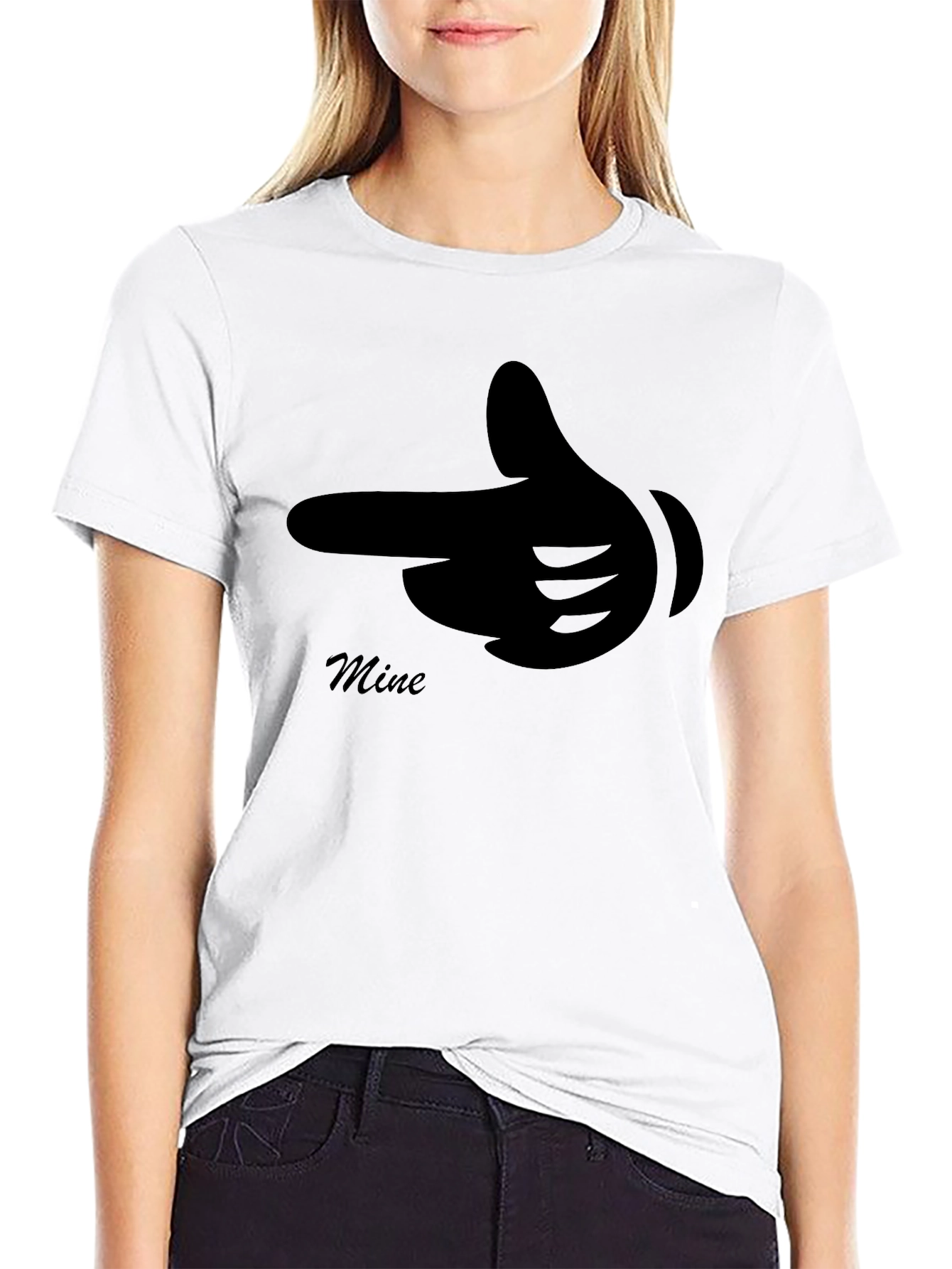Black Mine Finger Gun Graphic Black T-Shirt view 9