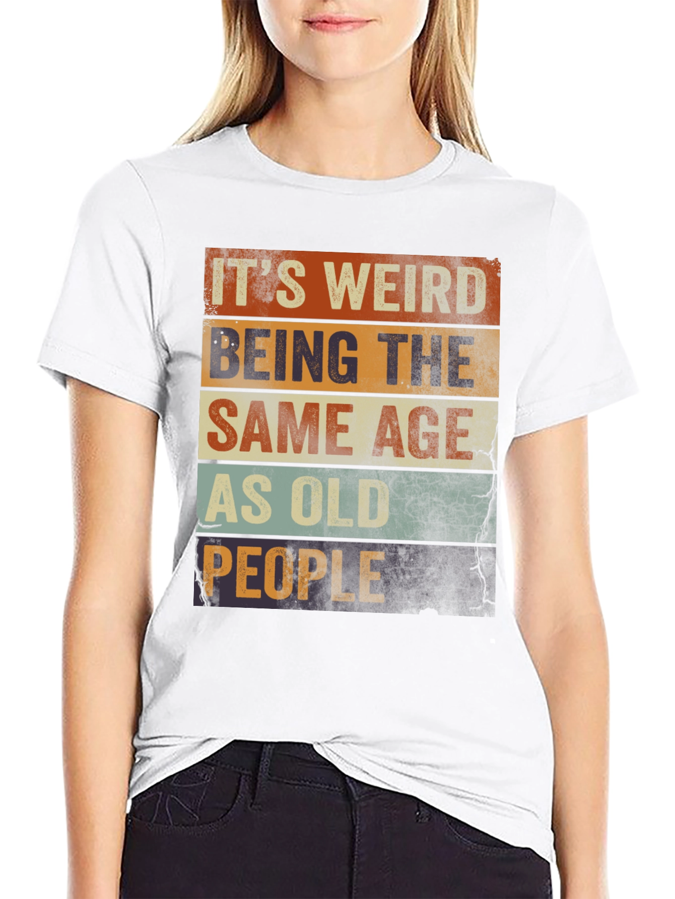 Black It's Weird Being The Same Age As Old People T-Shirt view 9