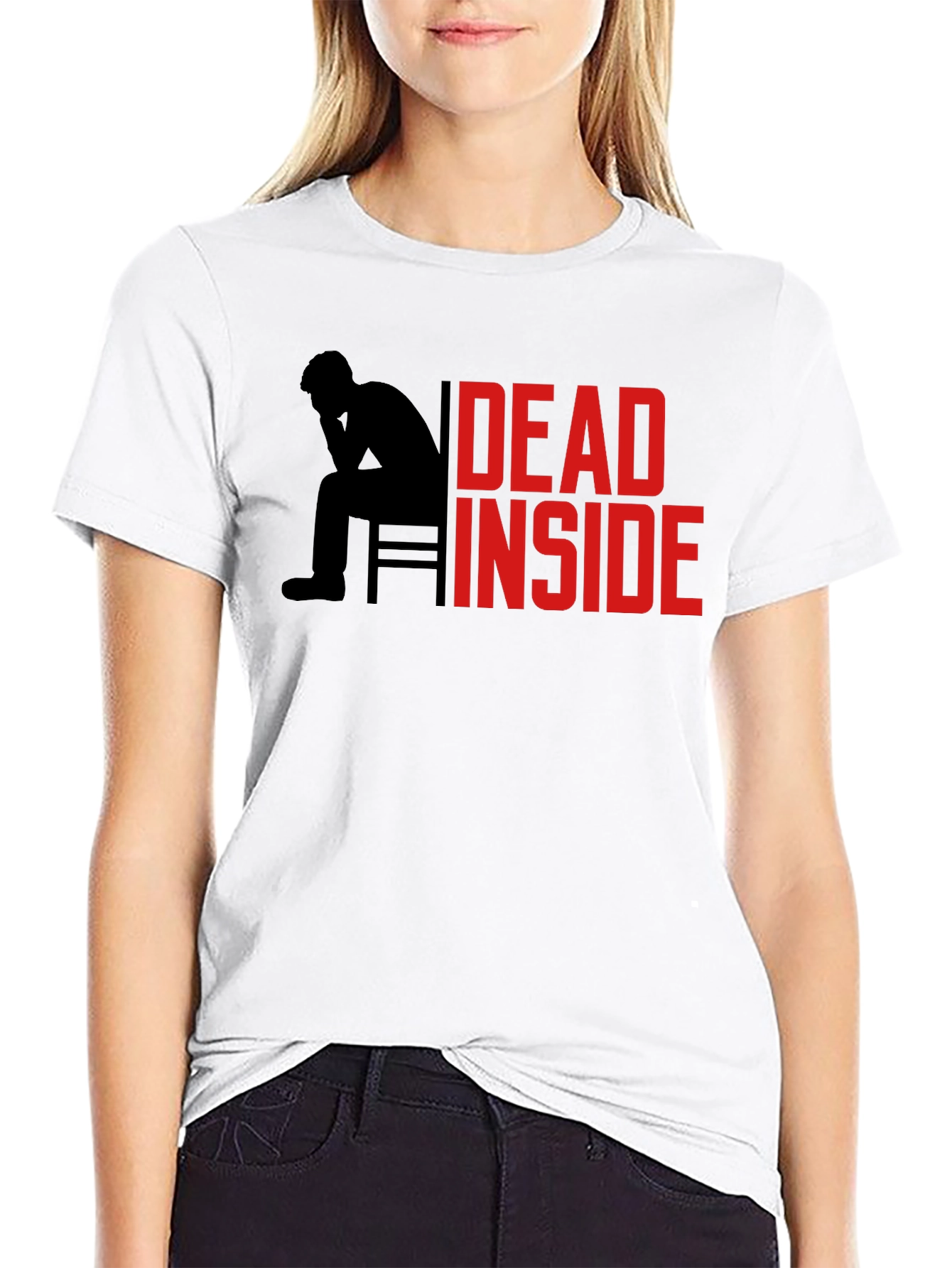 Black Dead Inside Graphic Tee - Men's Black T-Shirt view 9