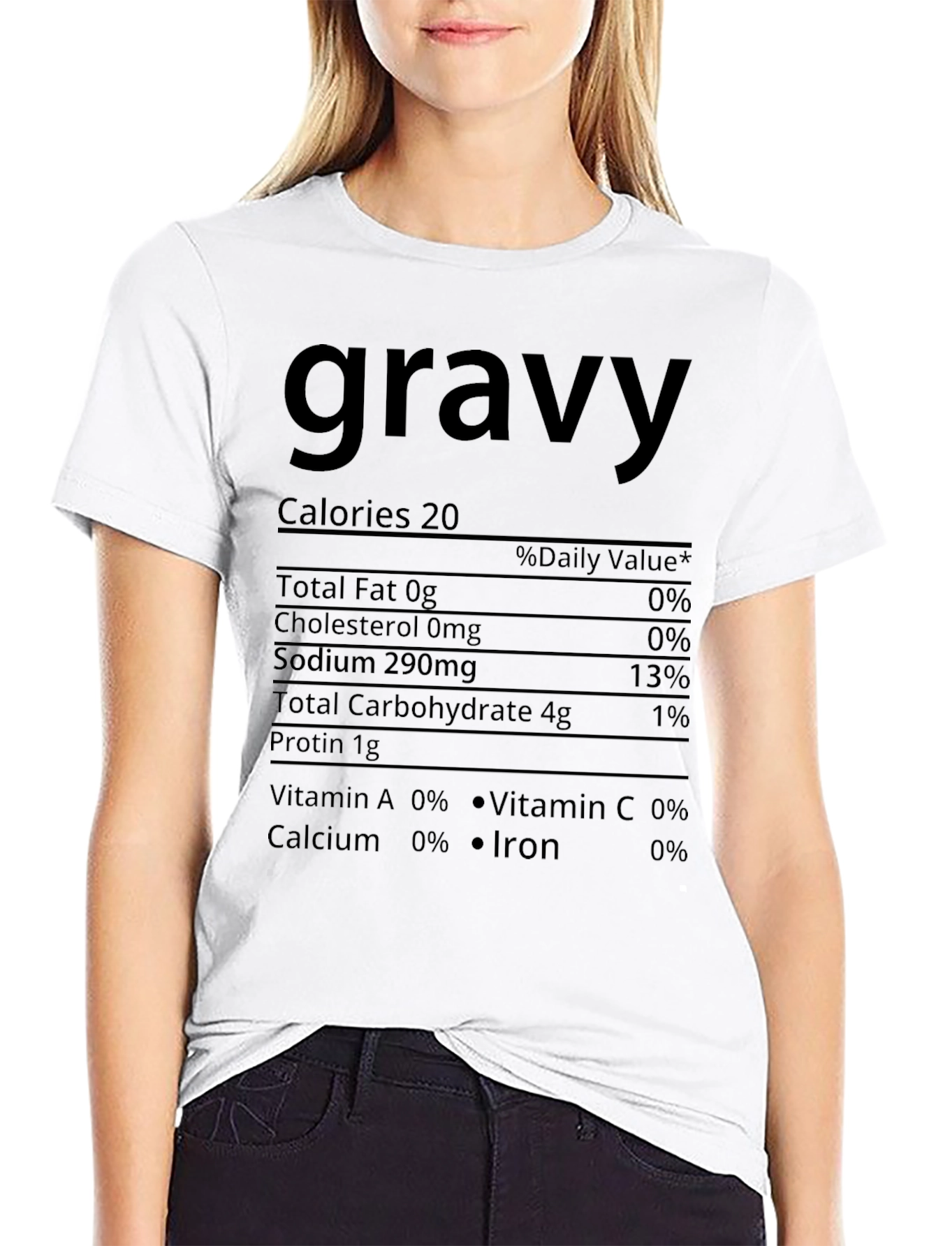 Black Gravy Nutritional Facts Funny T-Shirt view 9