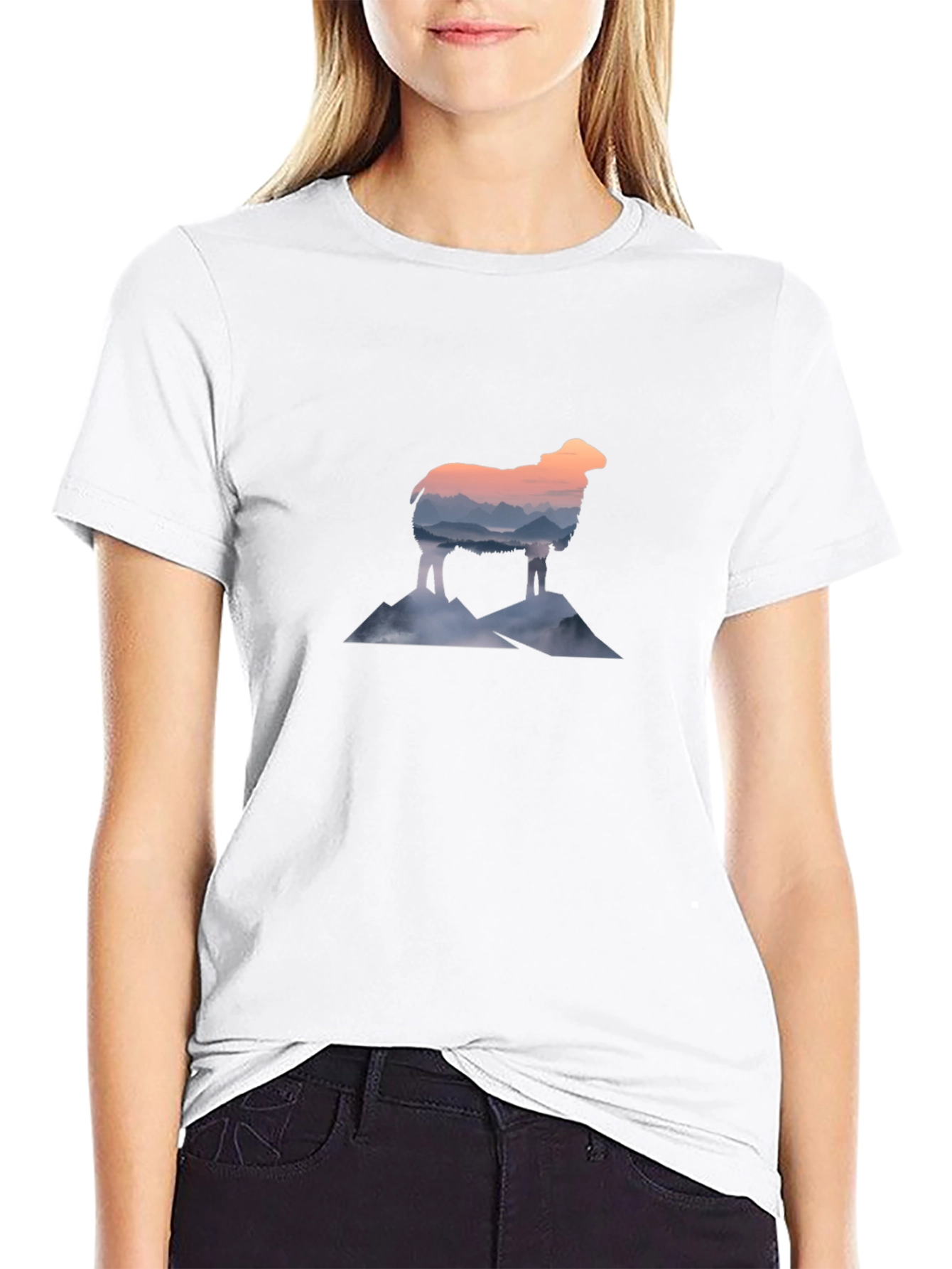 Black Mountain Sheep Graphic Tee - Stylish Black T-Shirt view 9
