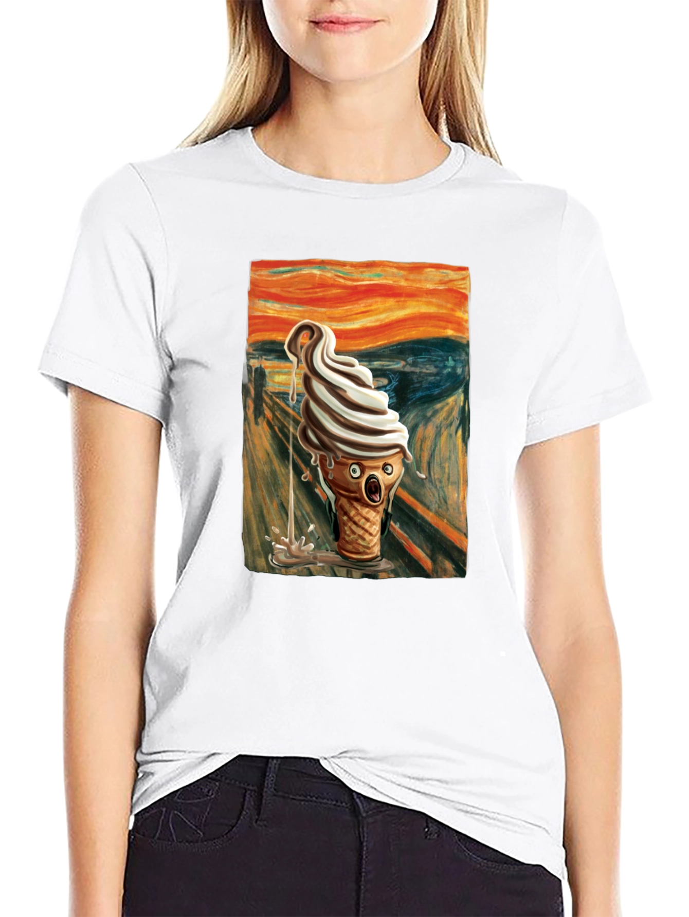 Black Scream Ice Cream T-Shirt - Art Inspired Tee view 9