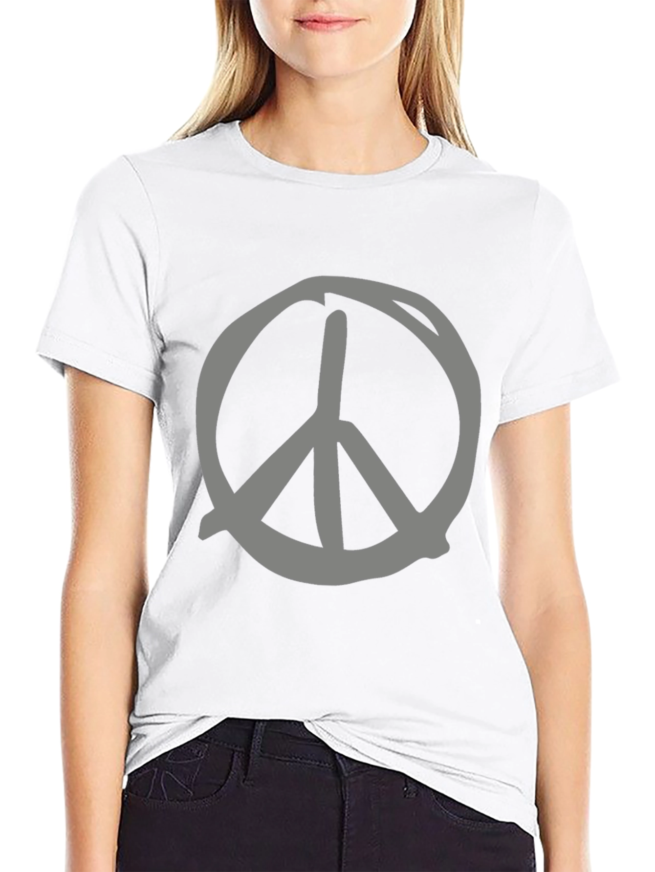Black Peace Sign T-Shirt - Casual Comfort view 9