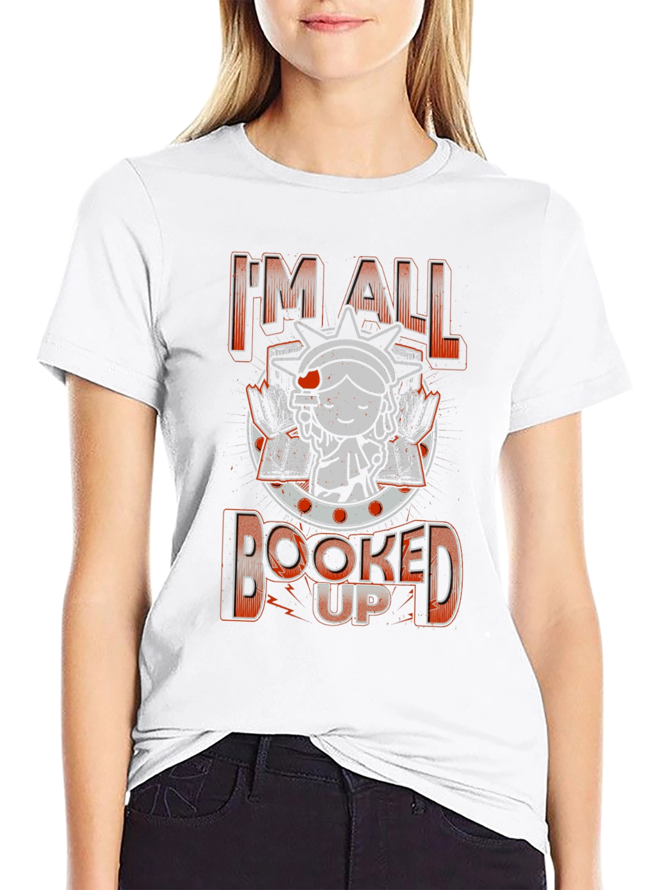 Black I'm All Booked Up T-Shirt - Book Lover Tee view 9