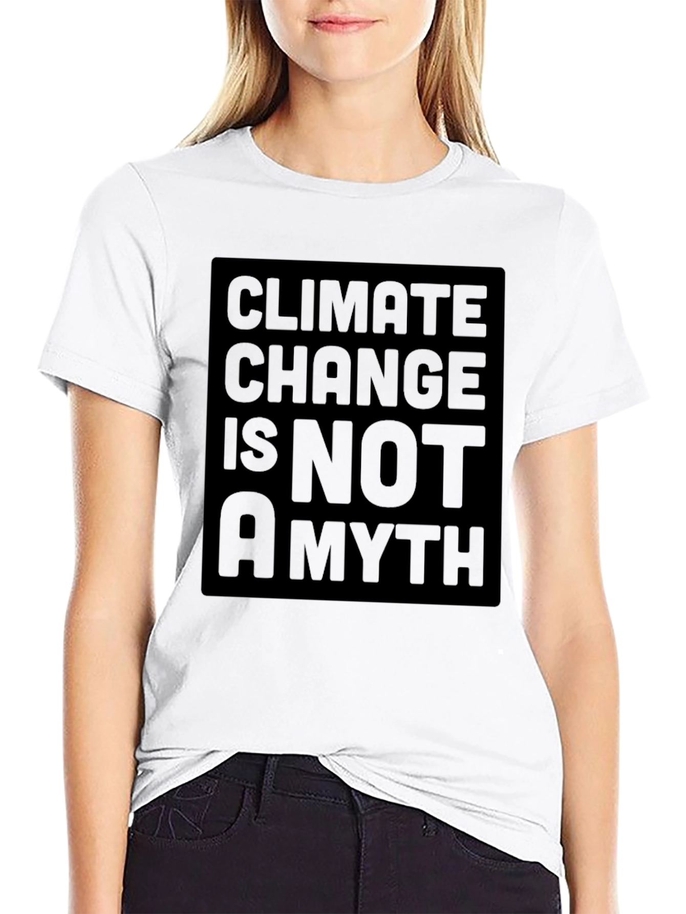 Black Climate Change Is Not A Myth Black Graphic Tee view 9