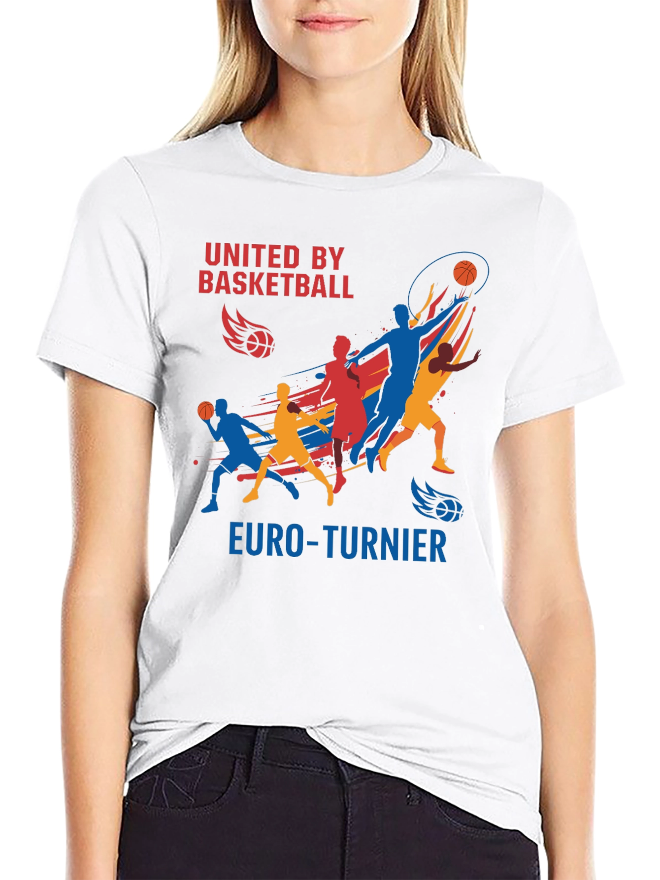 Black United by Basketball Euro-Turnier Black T-Shirt view 9