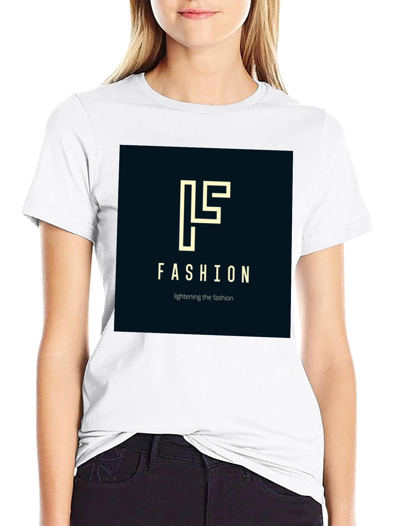 Black Fashion Logo Black T-Shirt - Stylish Modern Design view 9