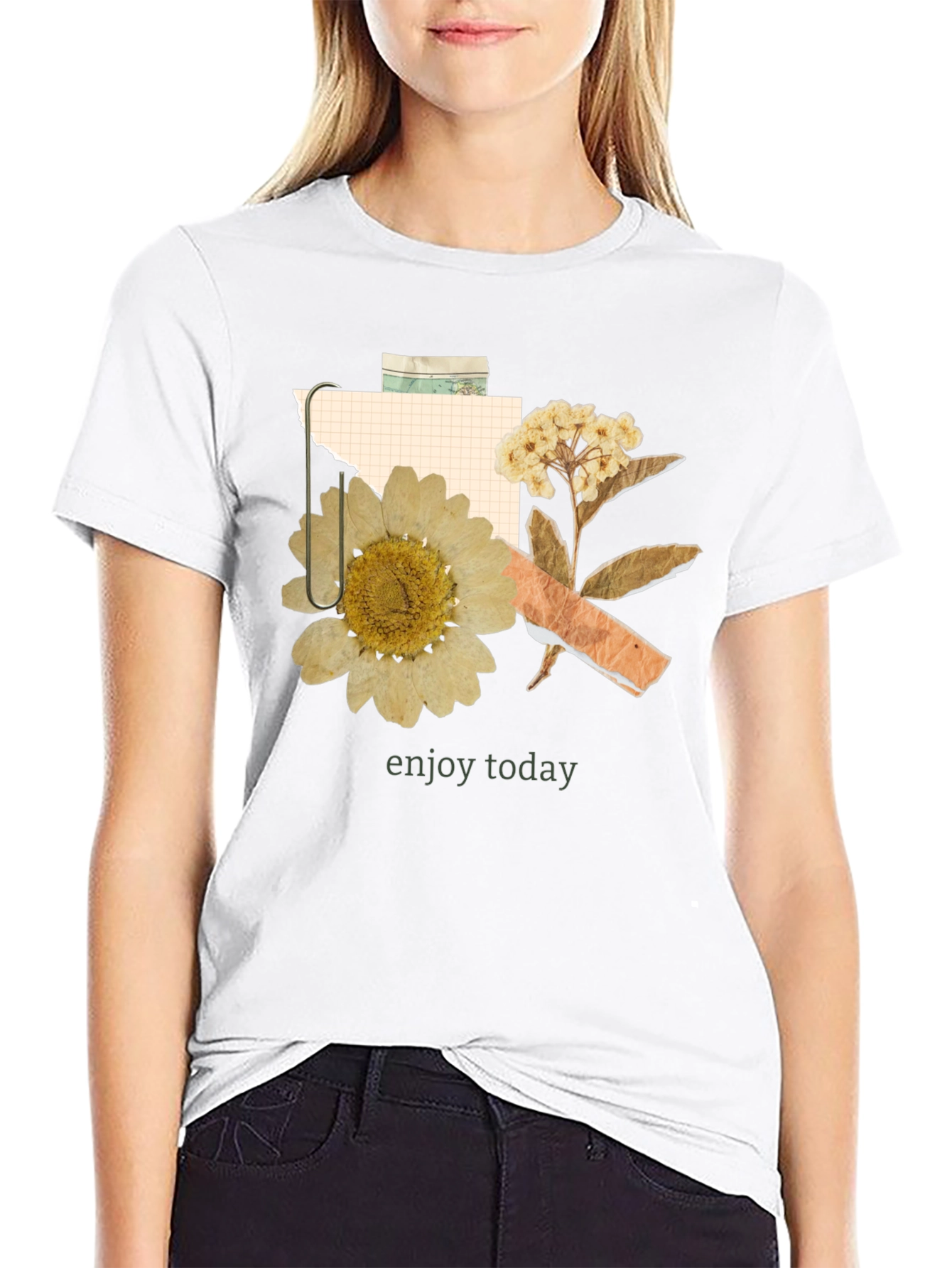 Black Floral Collage Graphic T-Shirt - Enjoy Today Tee view 9