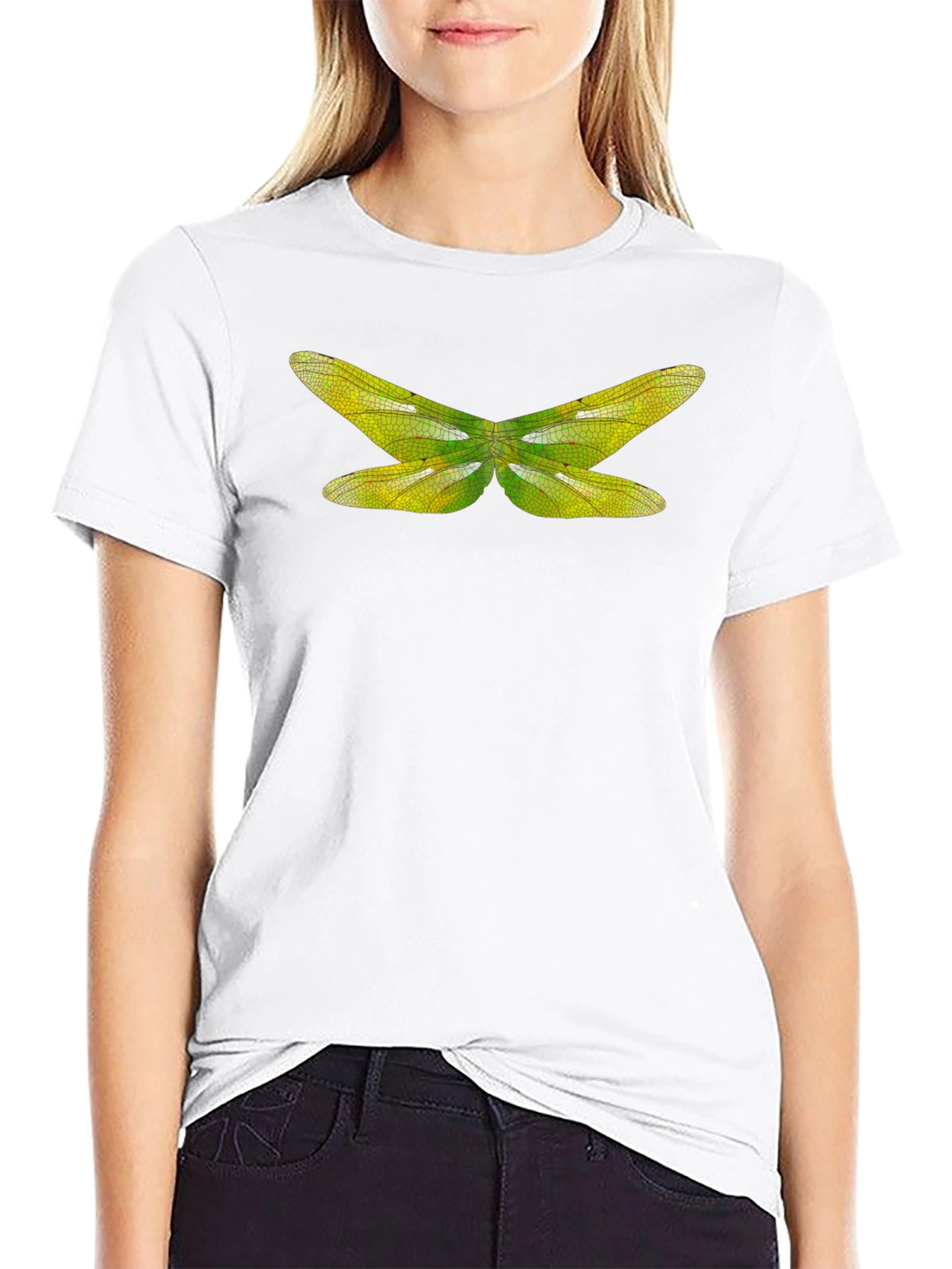 Black Dragonfly Wings Graphic Tee - Nature Lover's T-Shirt view 9