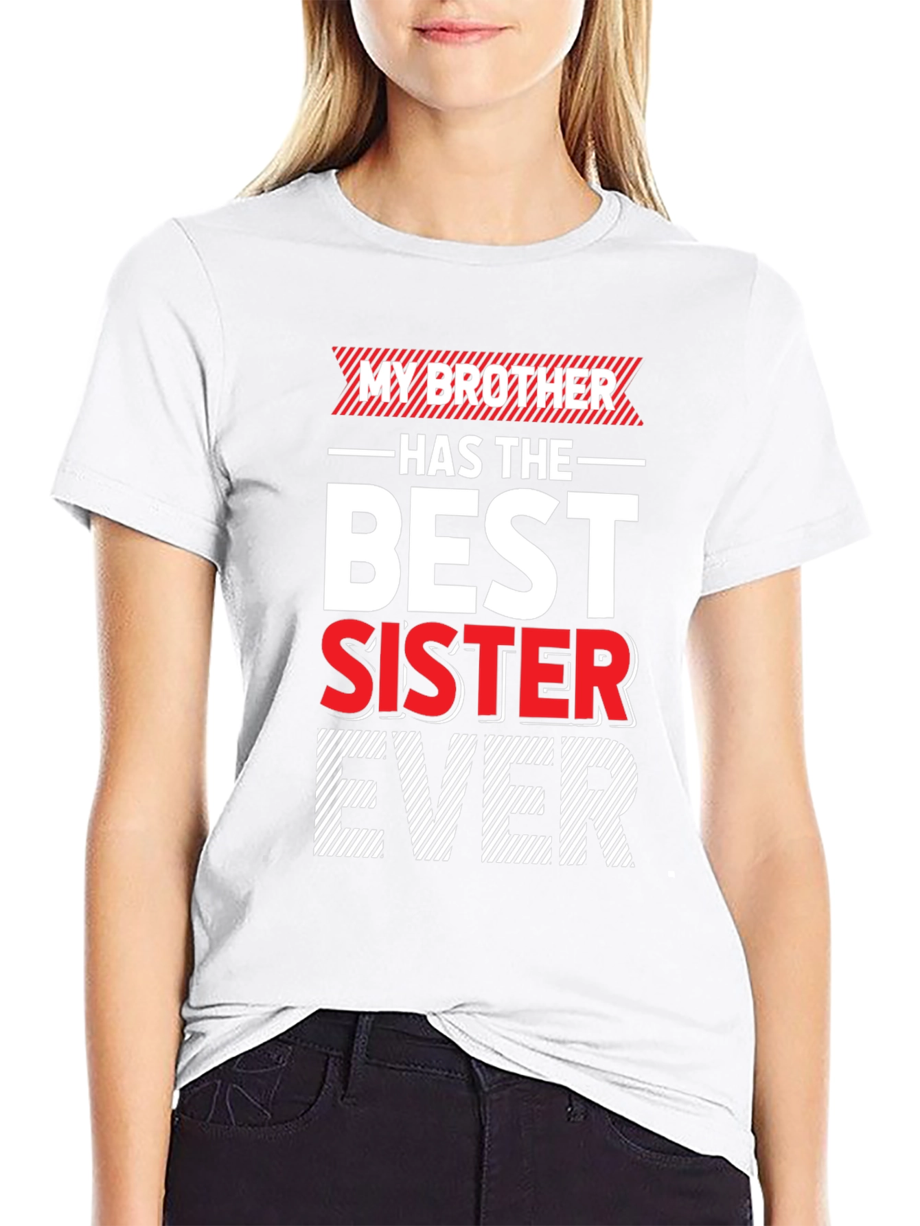 Black My Brother Has The Best Sister Ever T-Shirt view 9