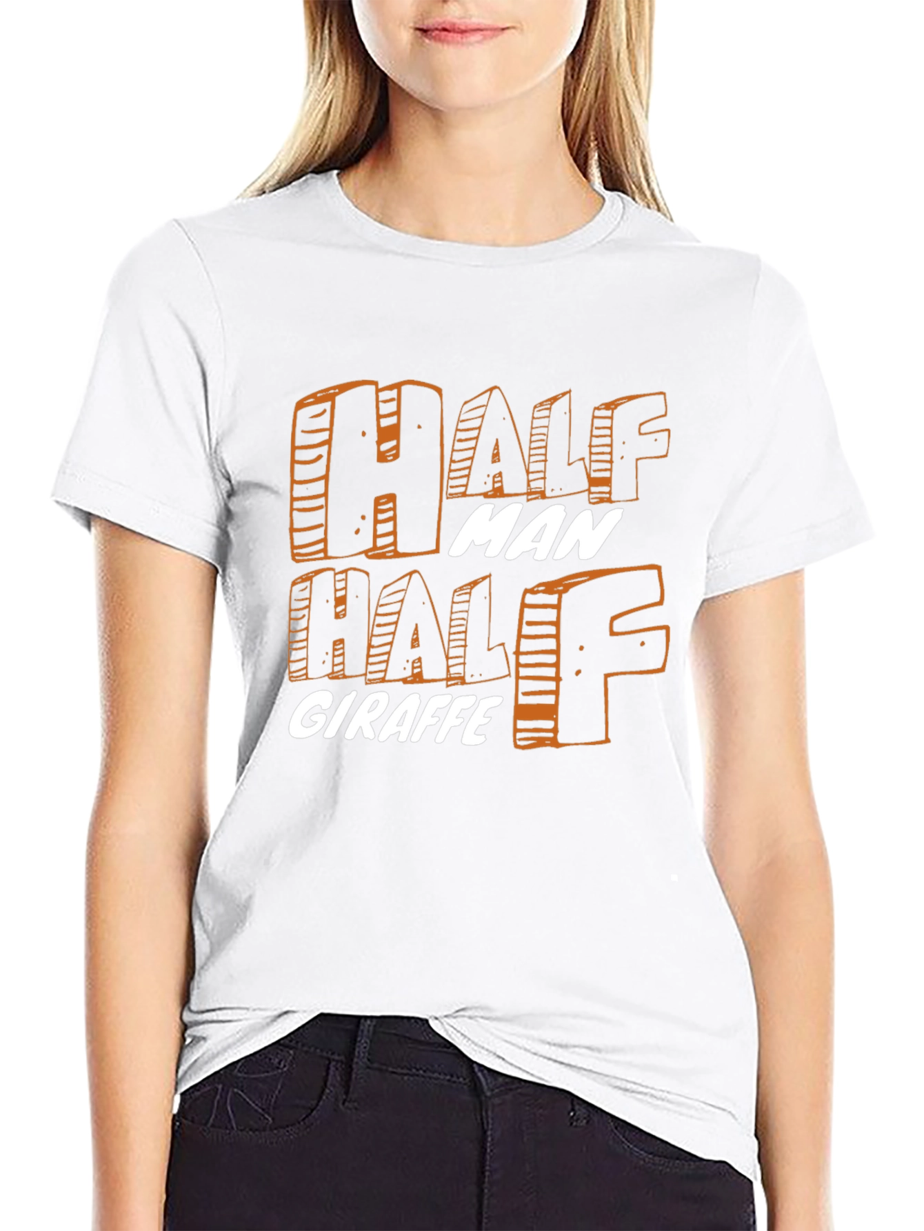 Black Half Man Half Giraffe Graphic T-Shirt view 9