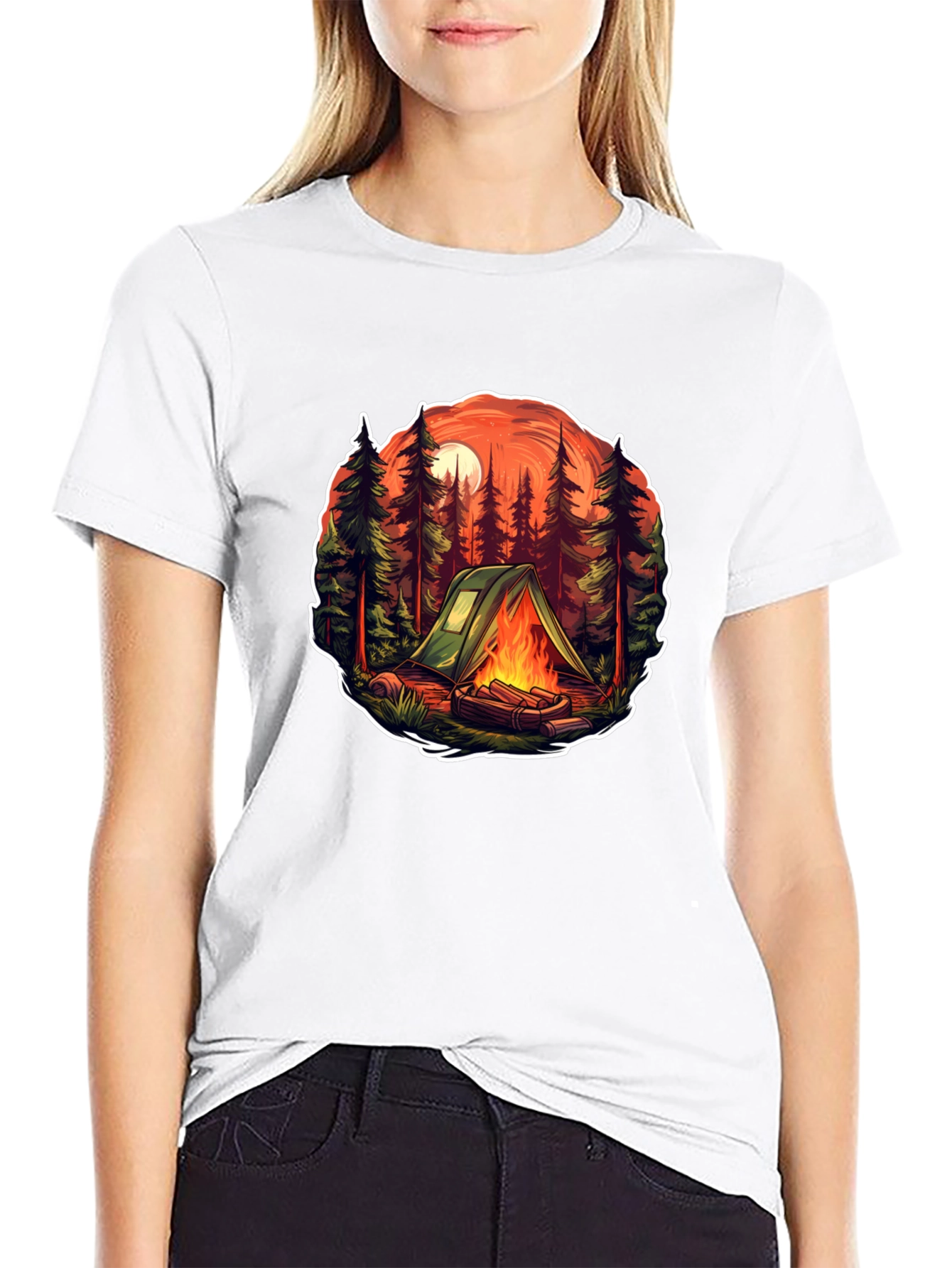 Black Camping Trip Graphic T-Shirt view 9