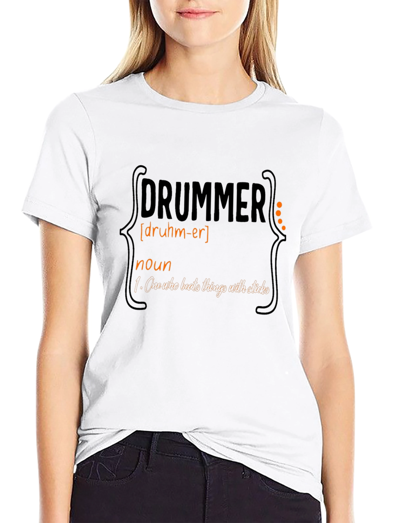 Black Drummer Definition Graphic Tee - Black view 9