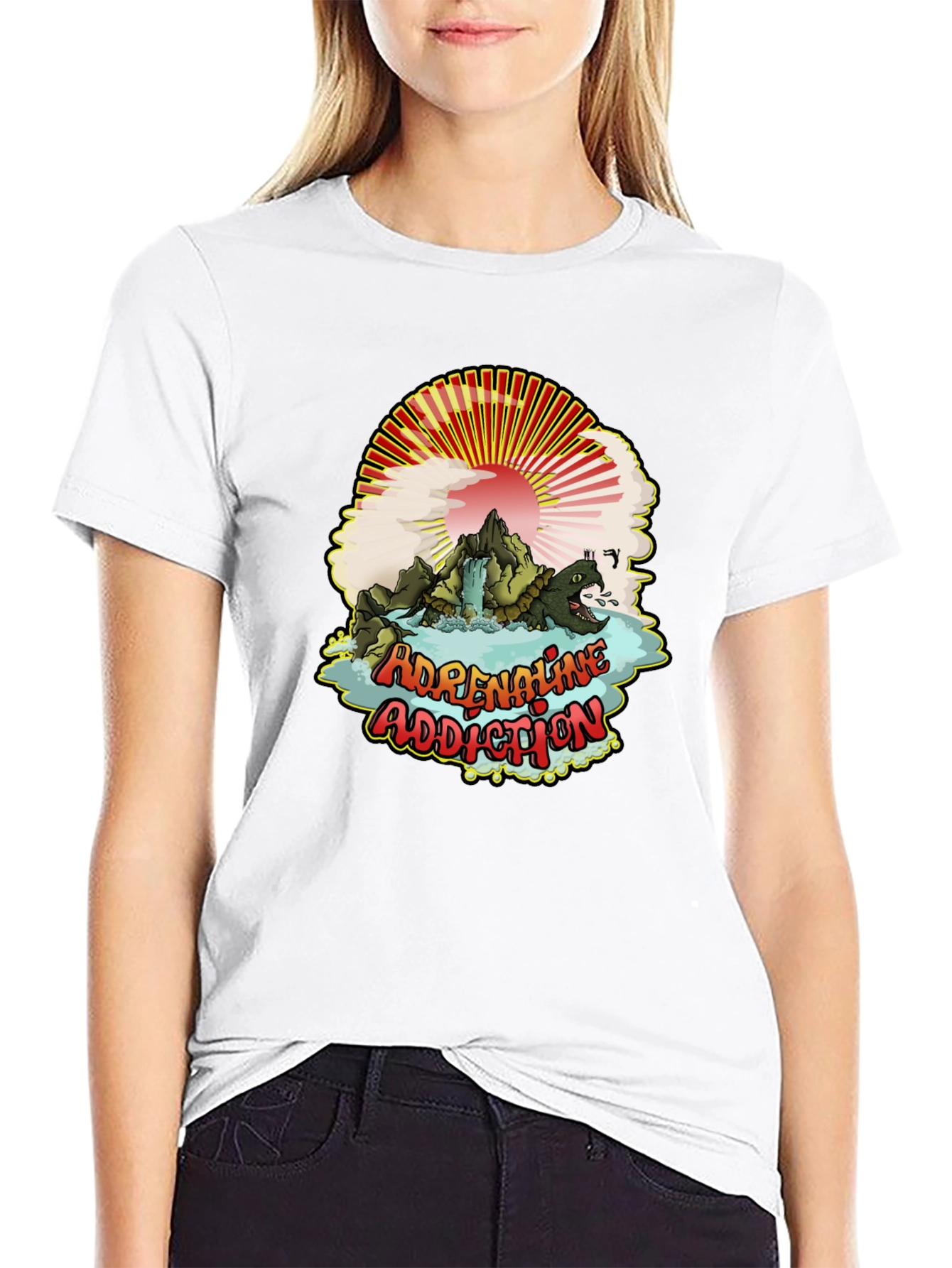 Black Adrenaline Addiction T-Shirt - Mountain Turtle Design view 9