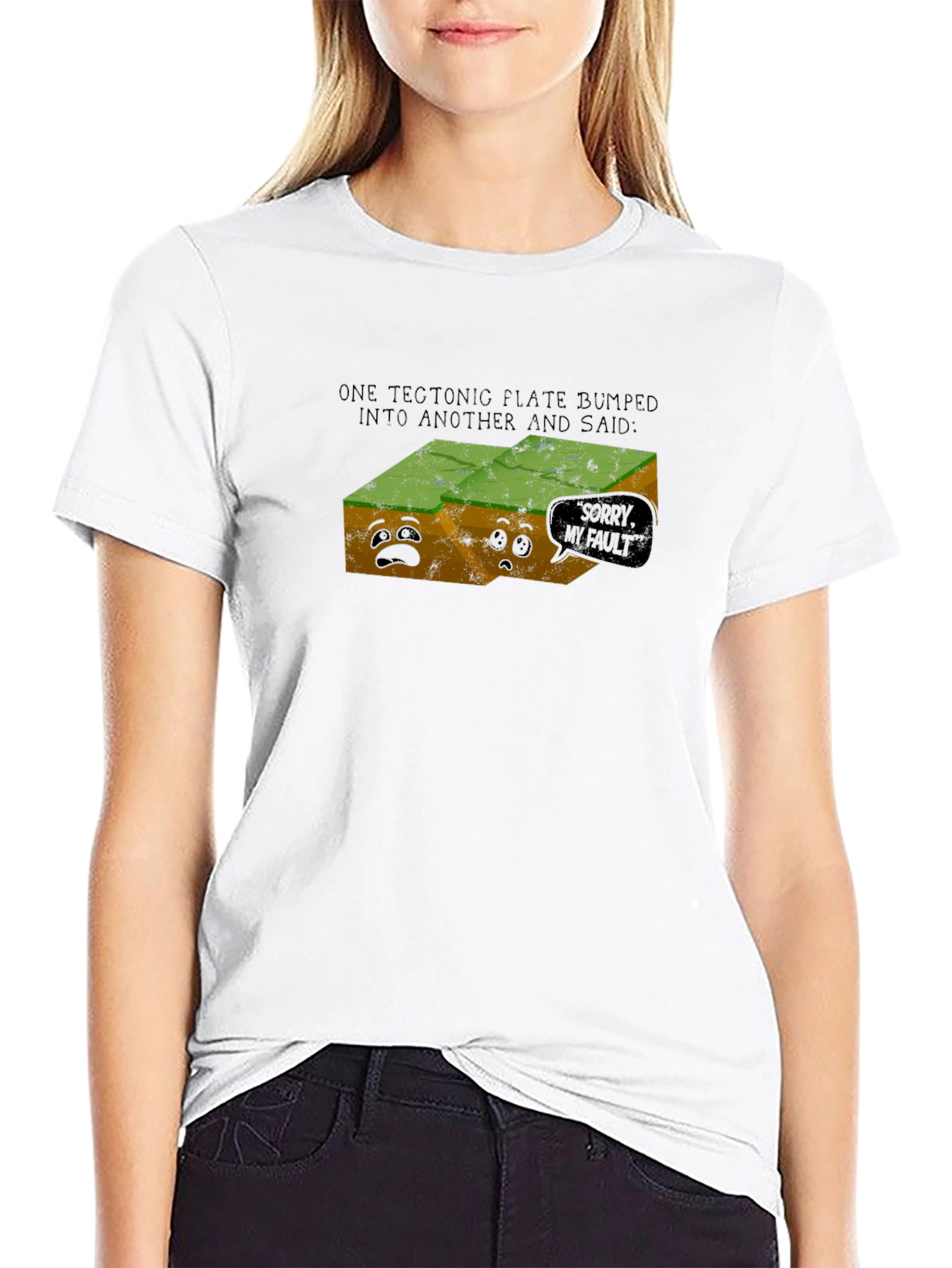 Black Funny Tectonic Plate Earthquake Pun Graphic Tee view 9