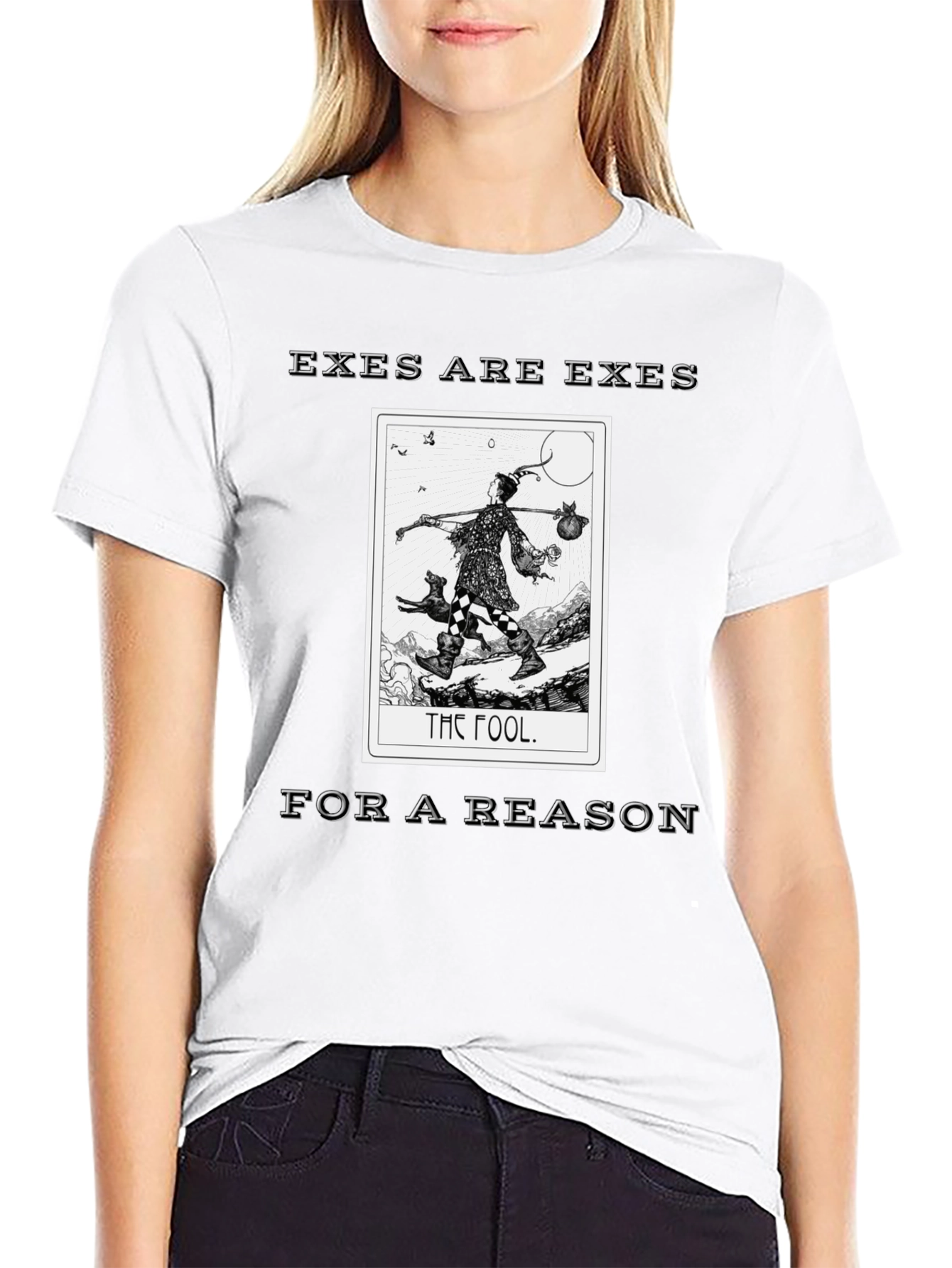 Black Exes Are Exes For A Reason Tarot Fool Graphic Tee view 9