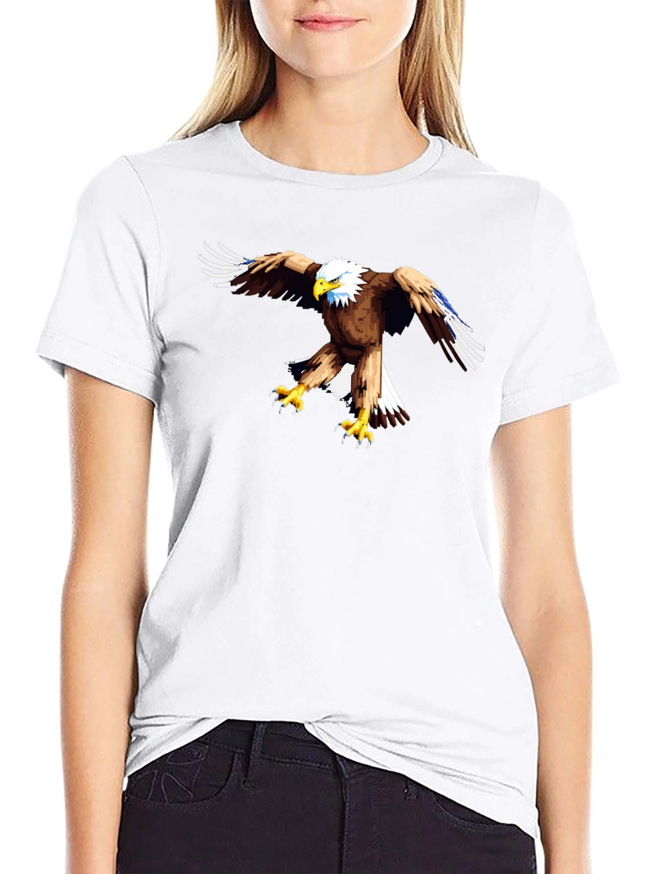 Black Eagle Graphic Black T-Shirt - Men's Casual Tee view 9