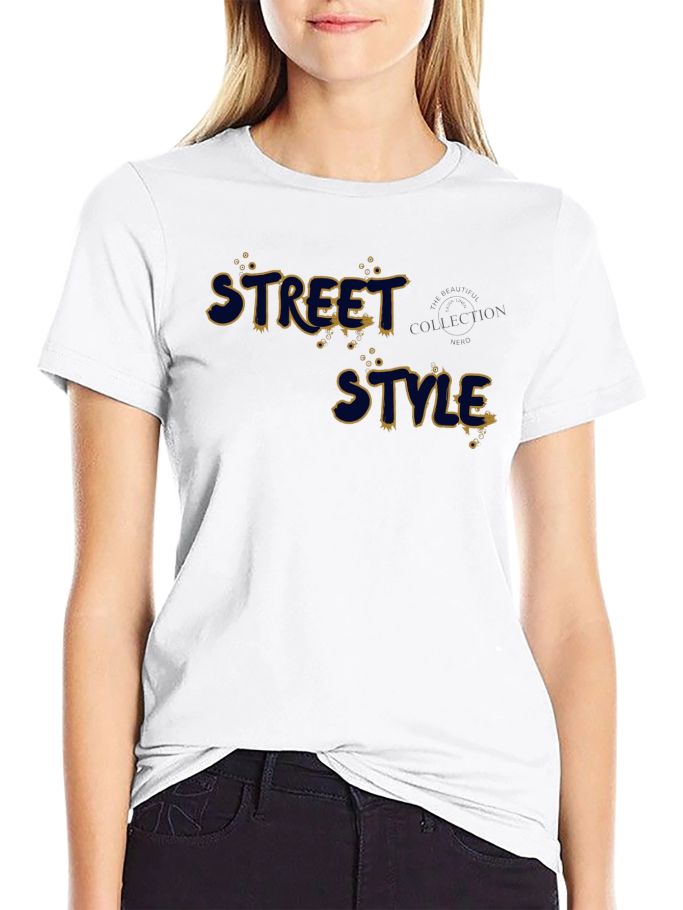 Black Street Style Graphic Print Black T-Shirt view 9