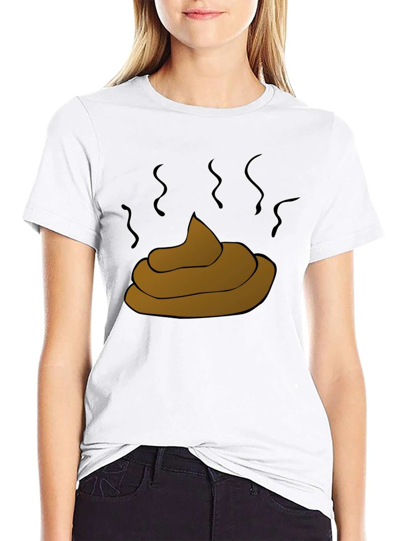 Black Poop Emoji Graphic Black T-Shirt view 9