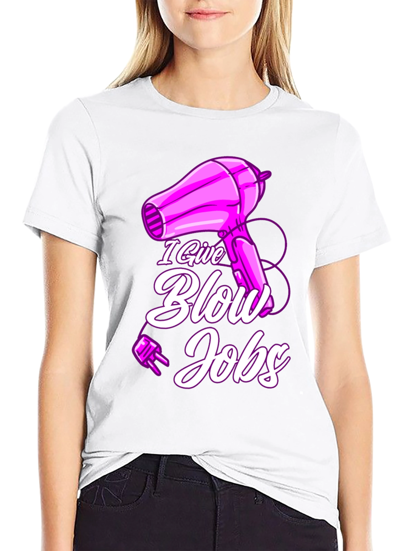 Black Humorous "I Give Blow Jobs" T-Shirt view 9