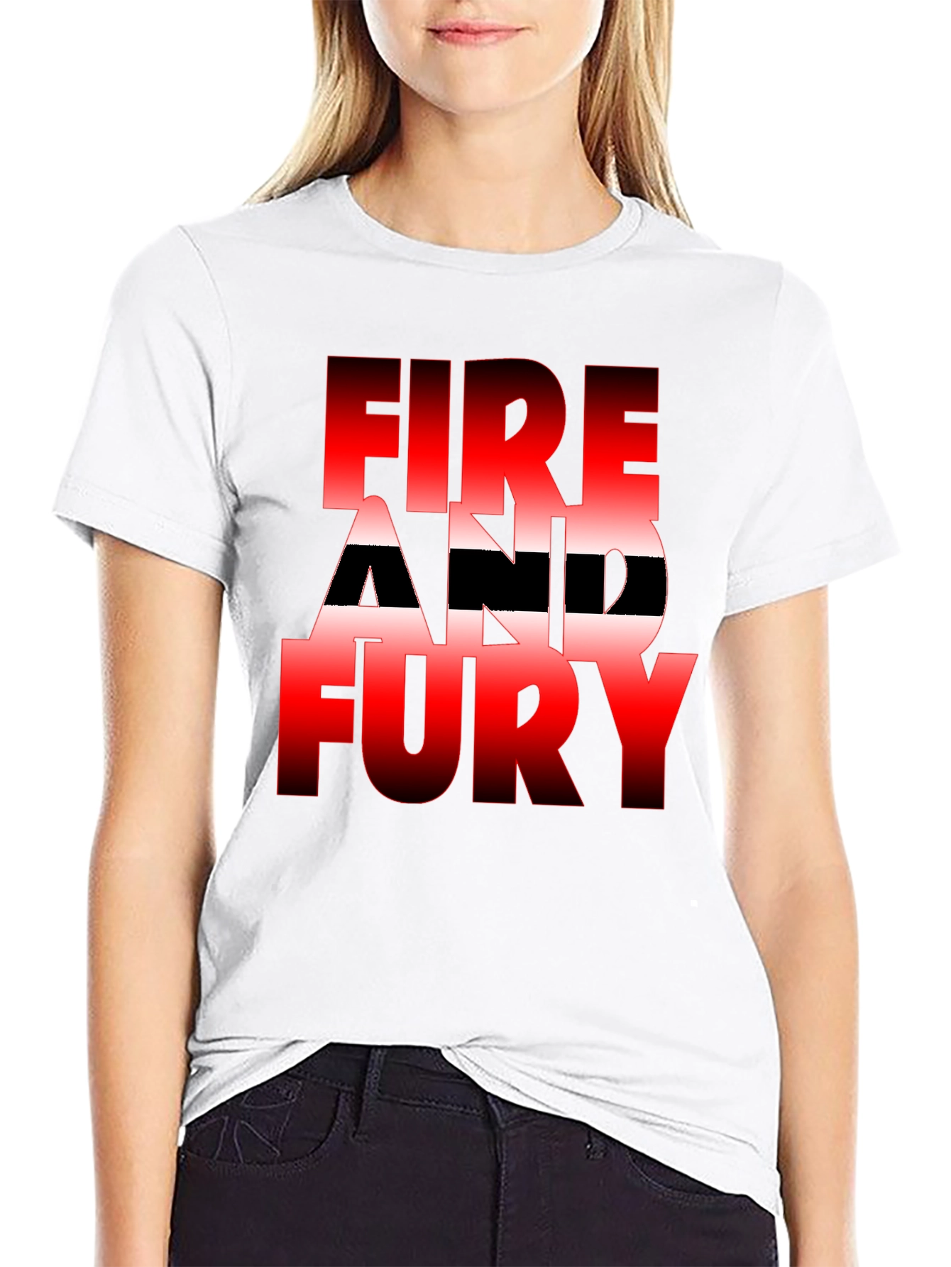 Black Fire and Fury Graphic Tee - Bold Statement Shirt view 9