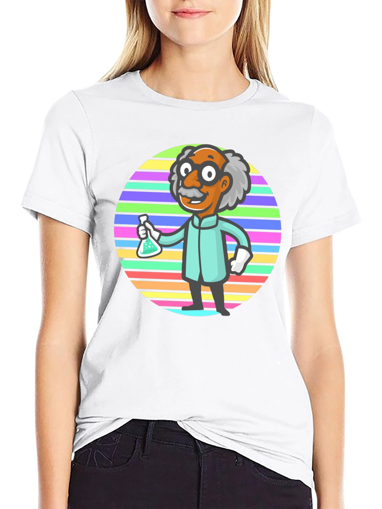Black Scientist Graphic T-Shirt - Funky Retro Design view 9
