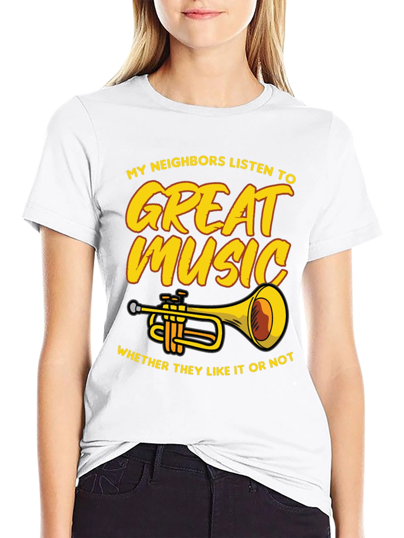 Black Great Music Trumpet T-Shirt view 9