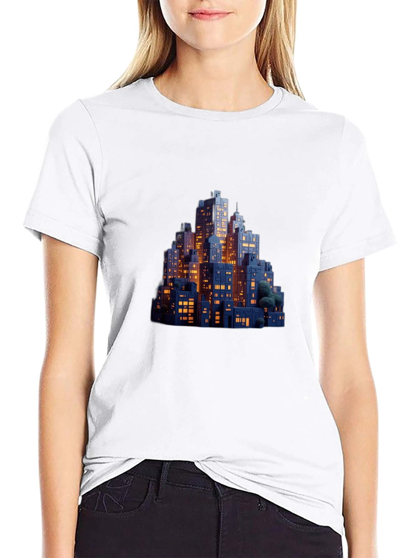 Black Night Cityscape Graphic Tee - Urban Style view 9
