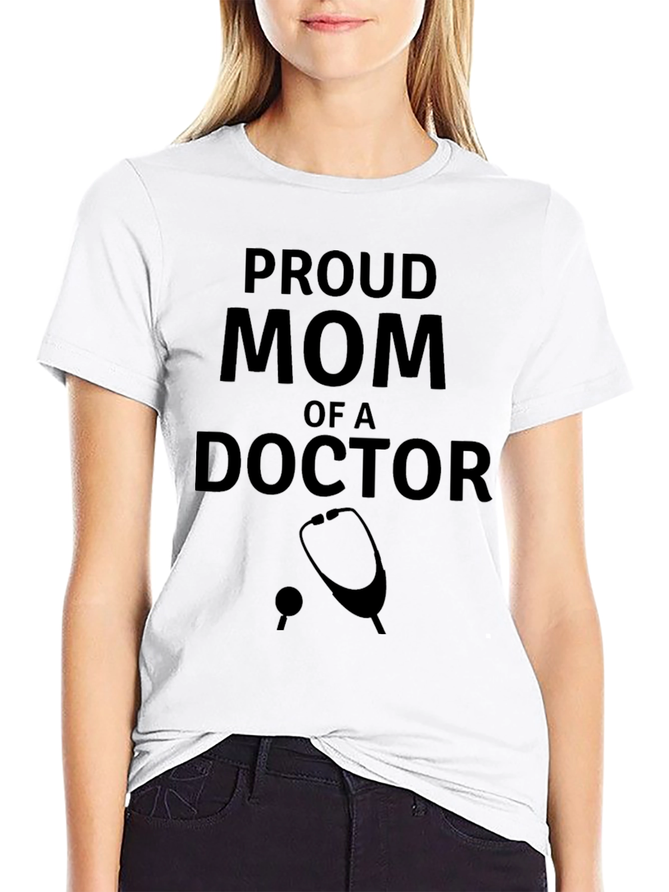 Black Proud Mom of a Doctor T-Shirt - Gift Idea view 9