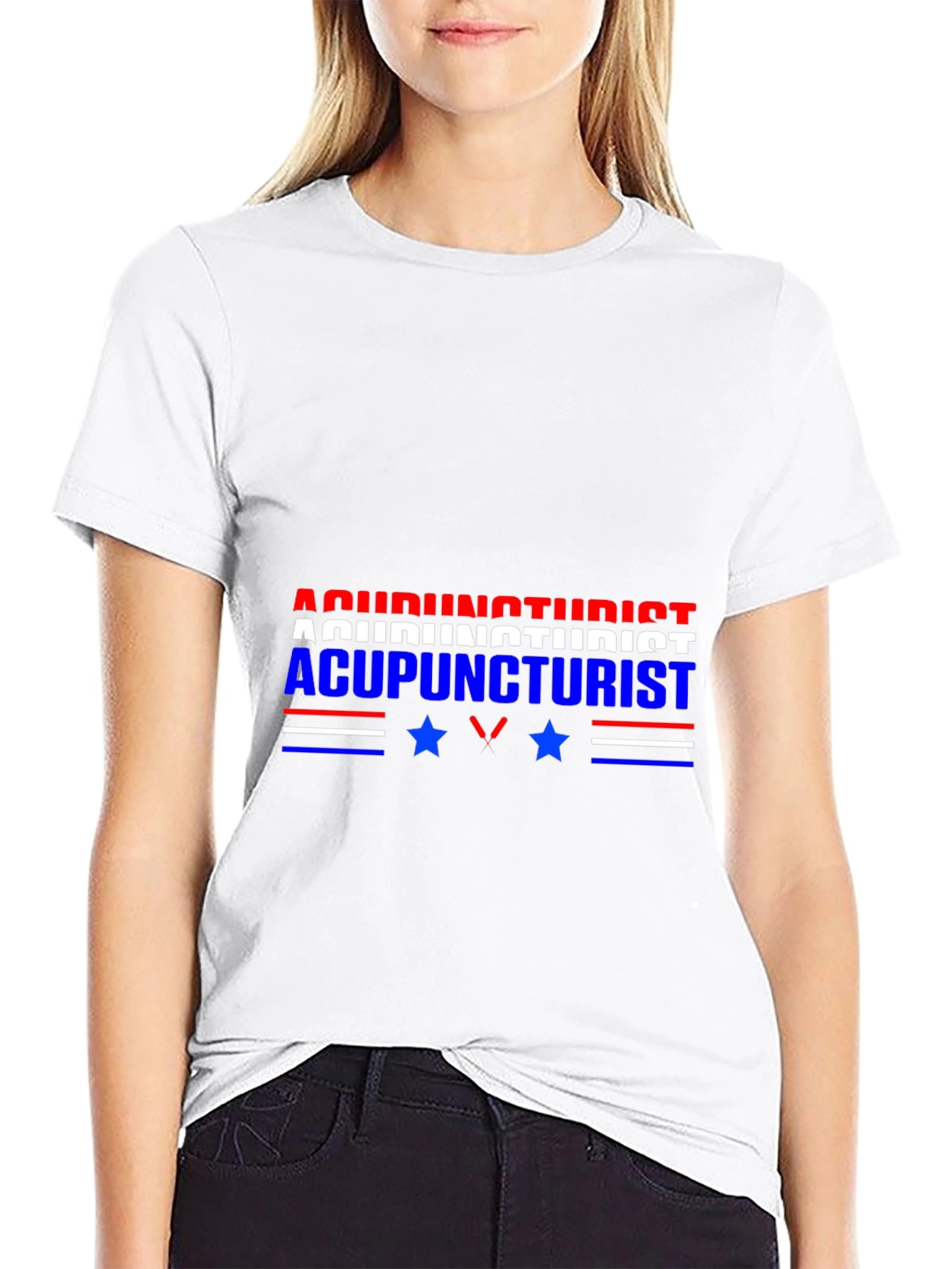 Black Acupuncturist Graphic Tee - Patriotic Design view 9