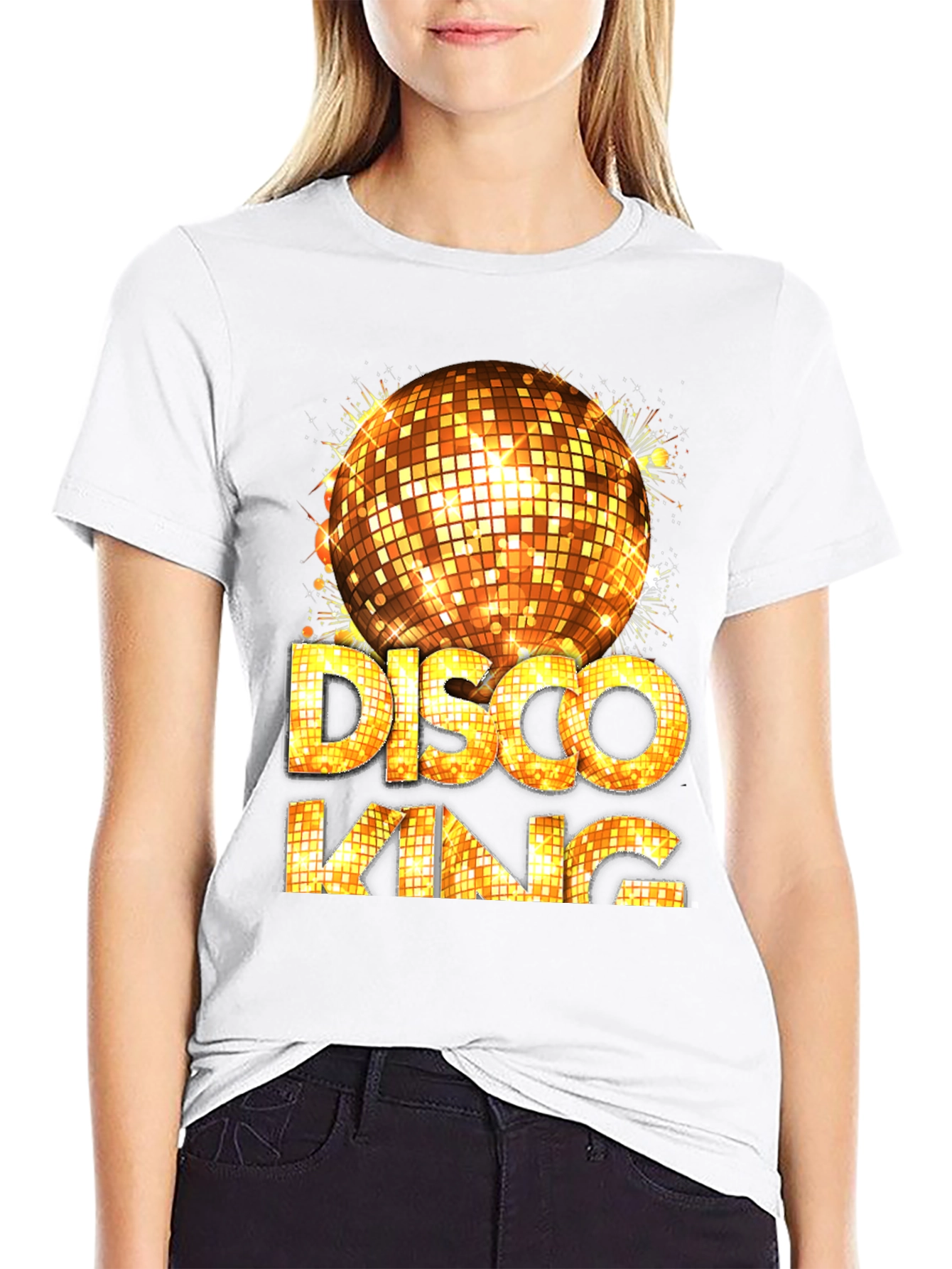 Black Disco King Graphic Tee - Men's Party Shirt view 9