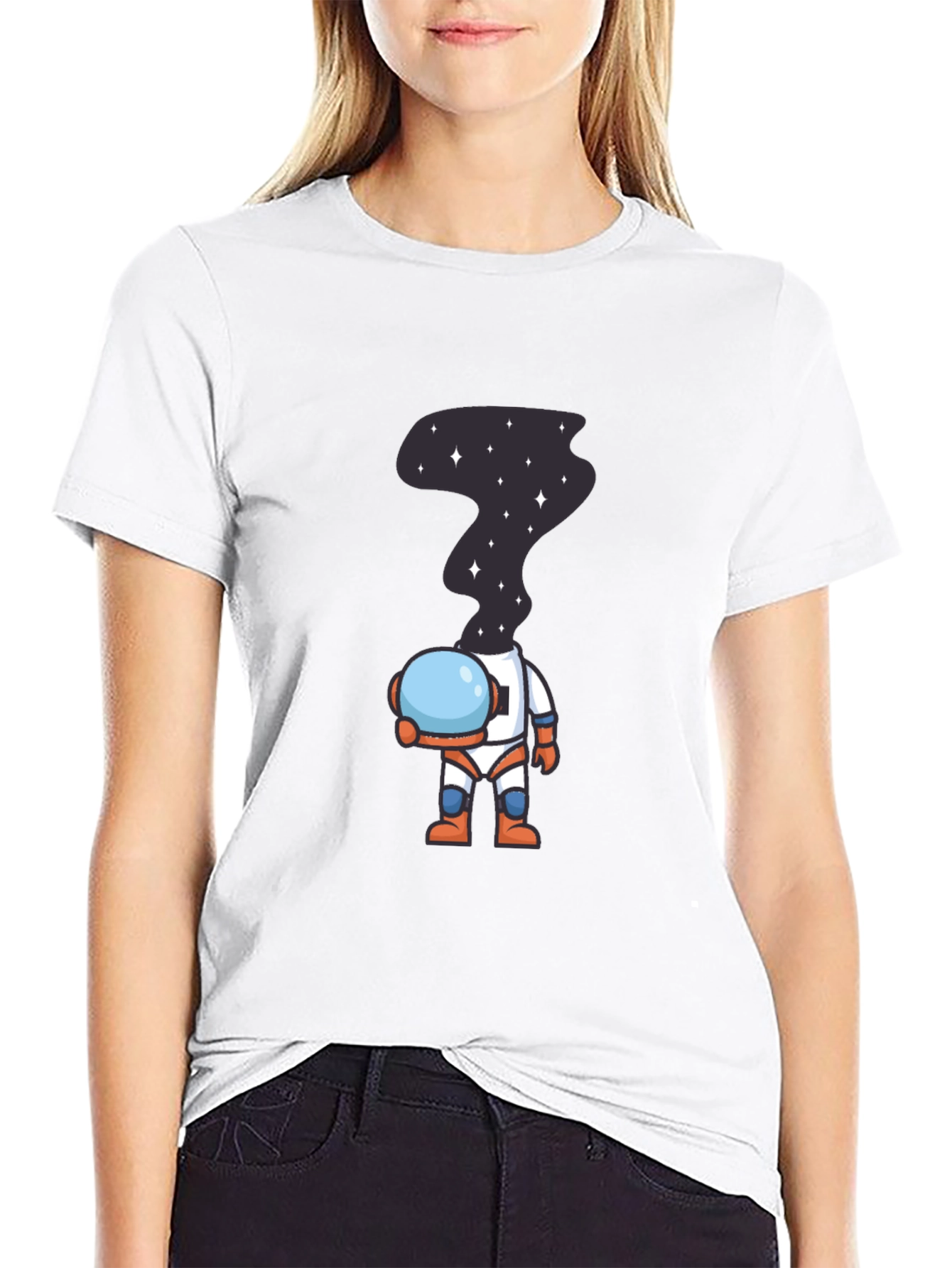 Black Astronaut Space Head T-Shirt - Unique Graphic Tee view 9