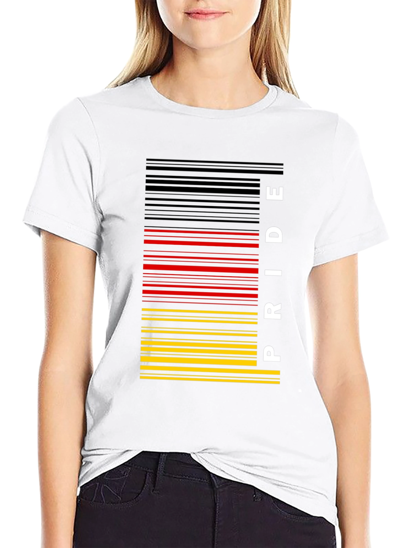 Pride Barcode T-Shirt - Black German Flag Colors - 9