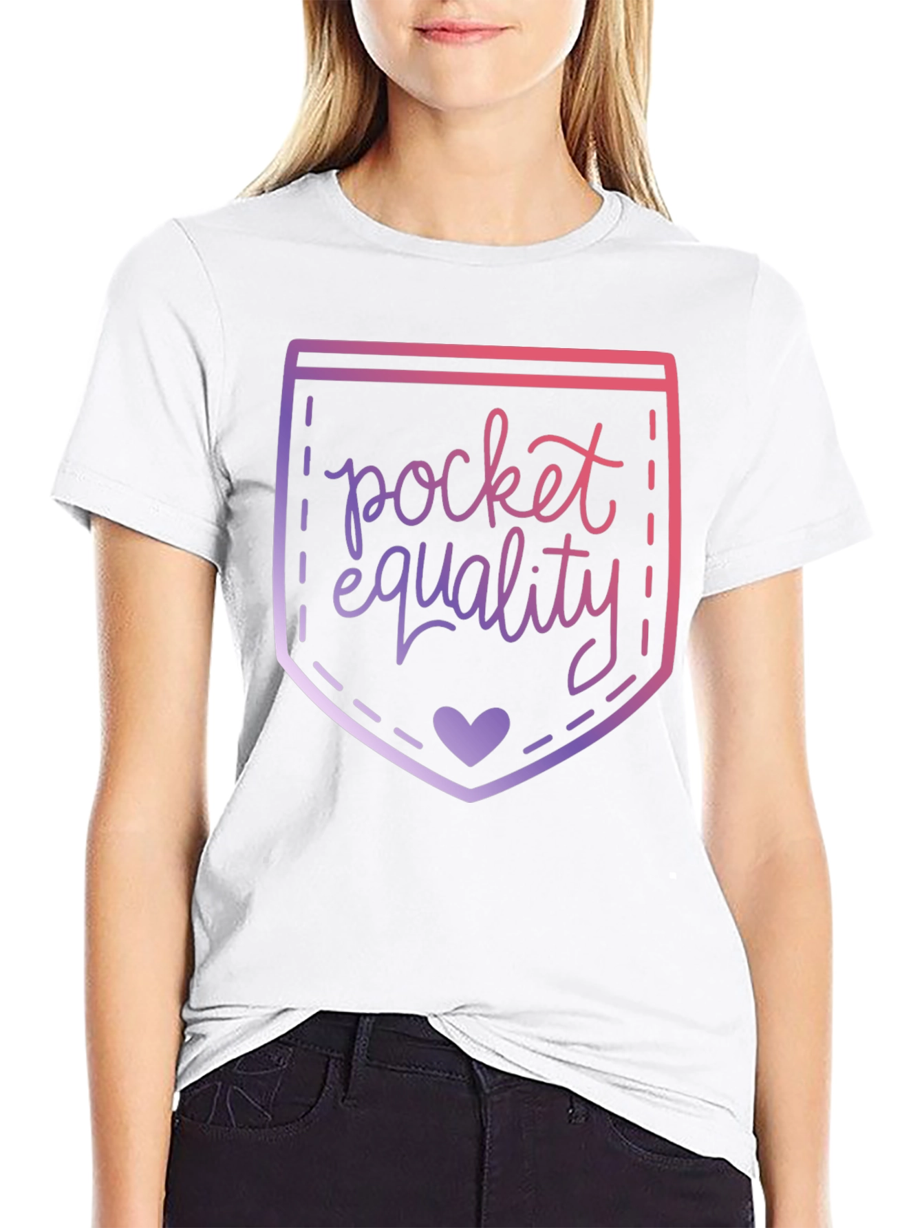 Black Pocket Equality Graphic T-Shirt view 9