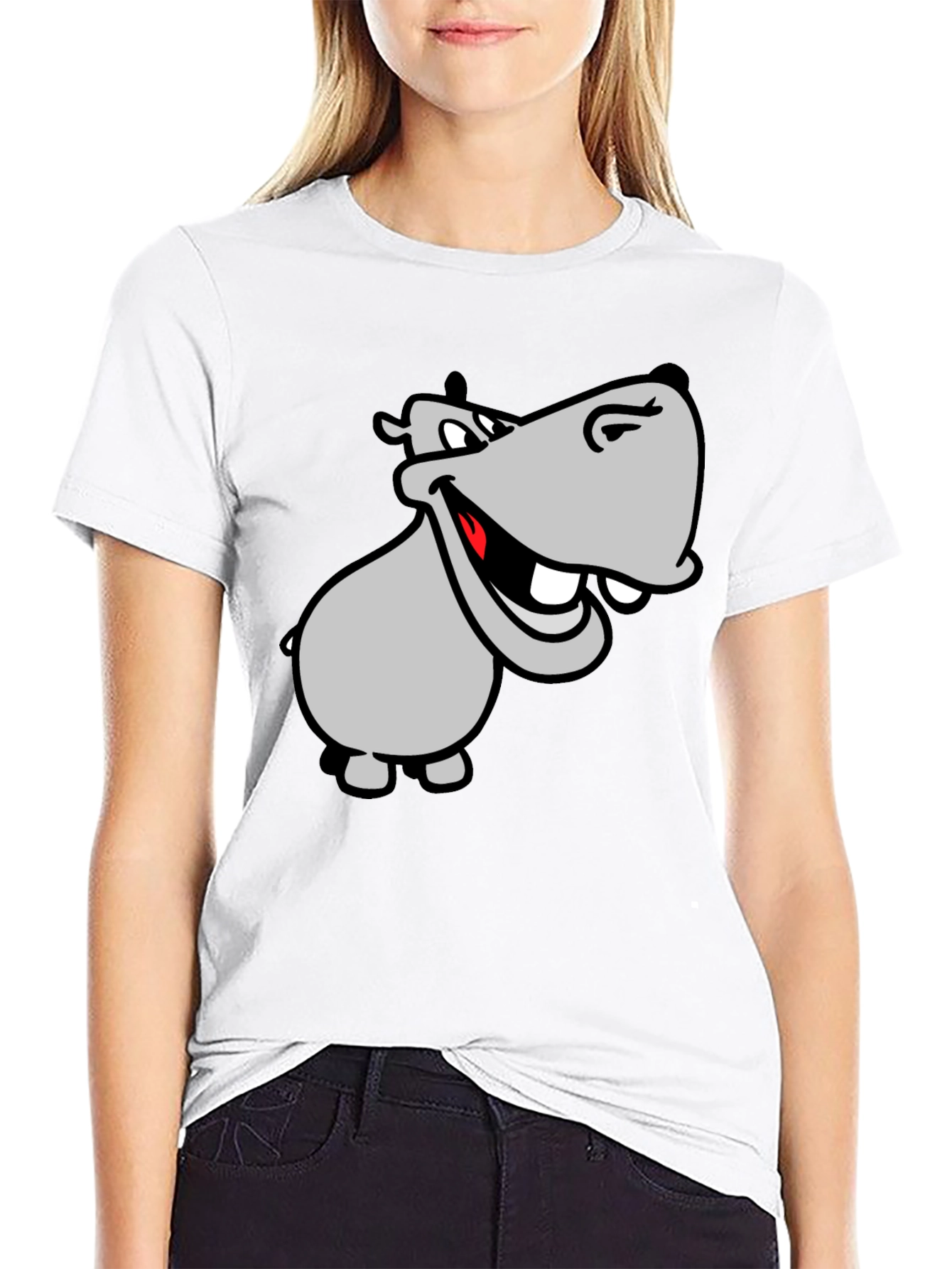 Black Hippo Graphic T-Shirt - Men's Black Tee view 9