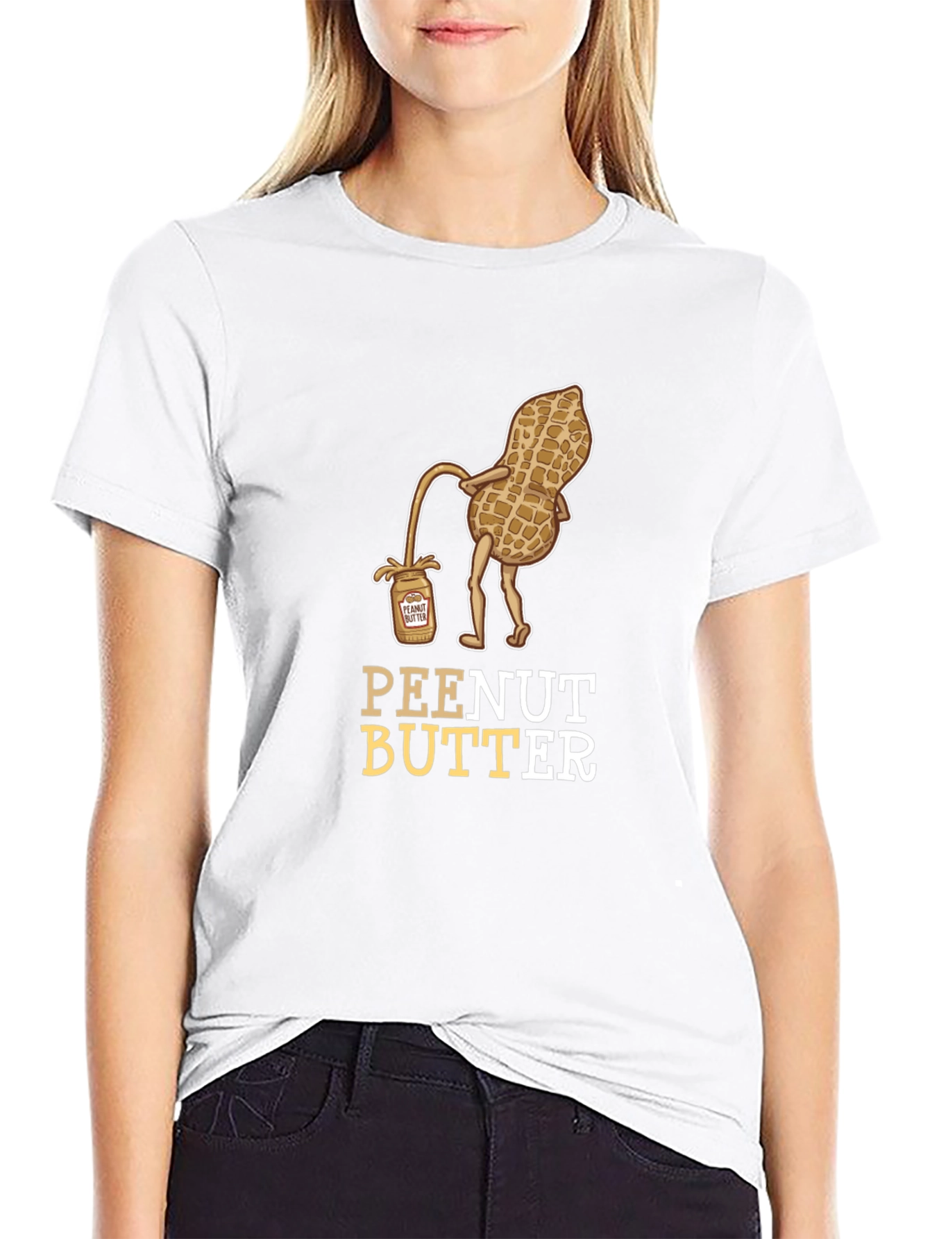 Black Peanut Butter Humor Graphic Tee Shirt view 9