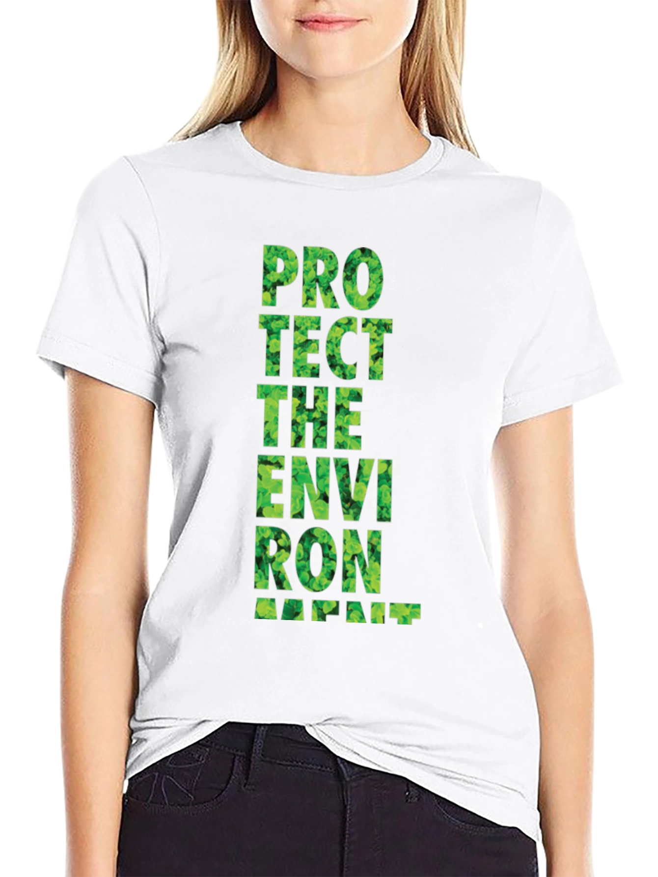 Black Eco-Friendly Graphic Tee: Protect the Environment view 9