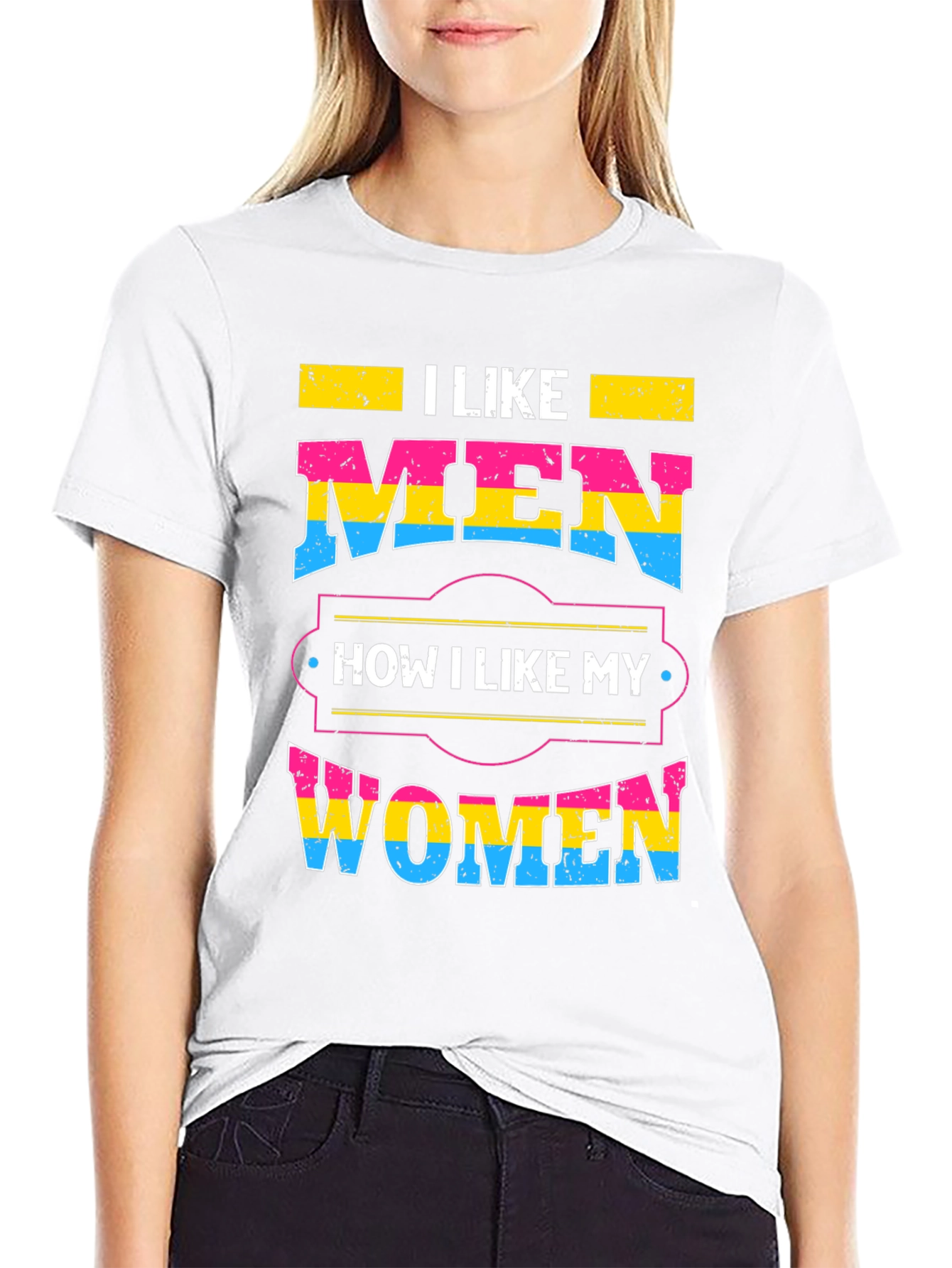 Black Pansexual Pride T-Shirt - I Like Men, I Like Women view 9