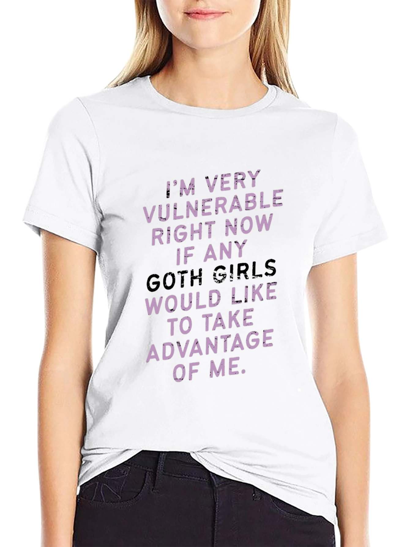 Black Vulnerable Goth Girls T-Shirt view 9