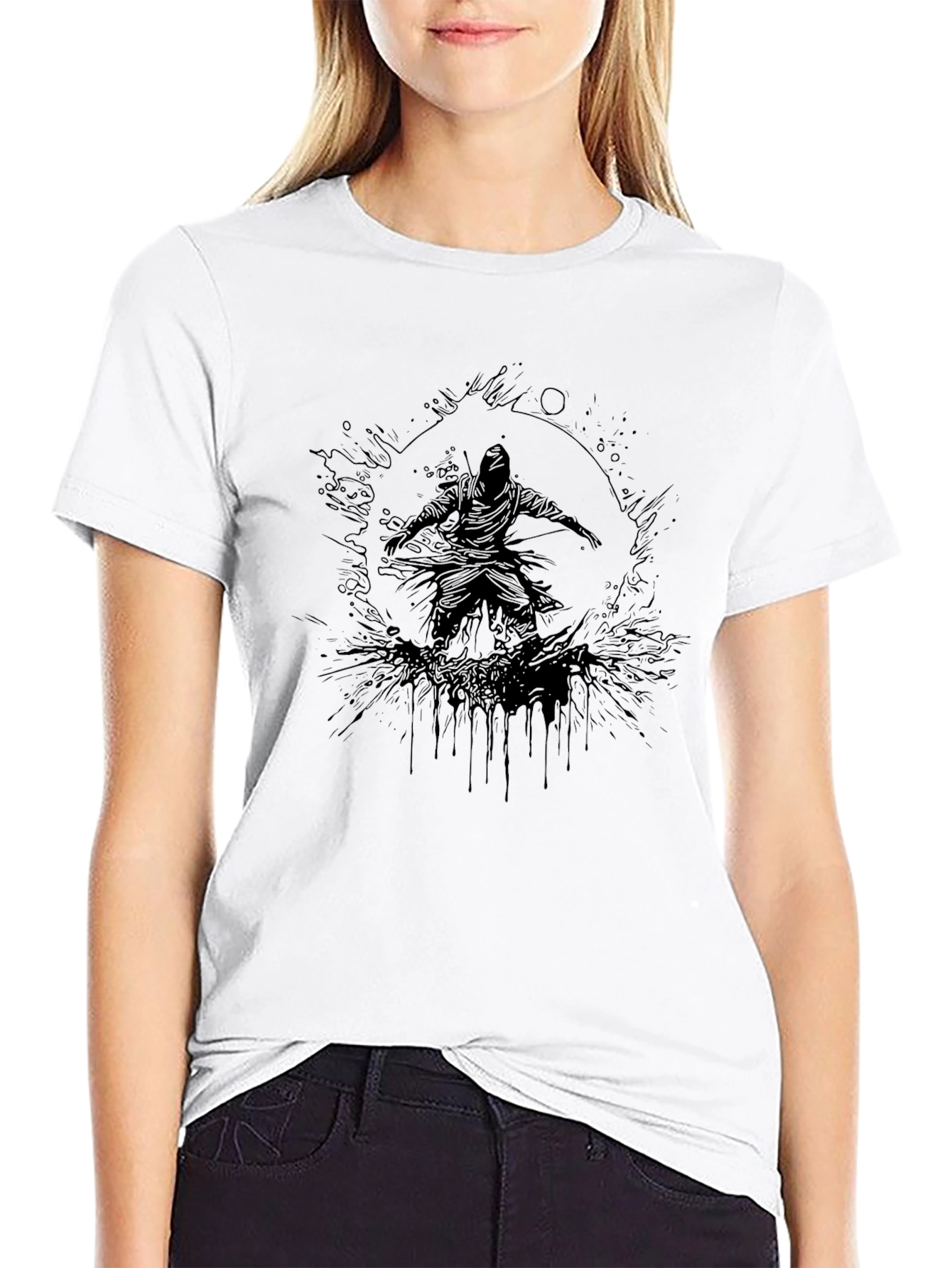 Black Black Ninja Graphic T-Shirt view 9