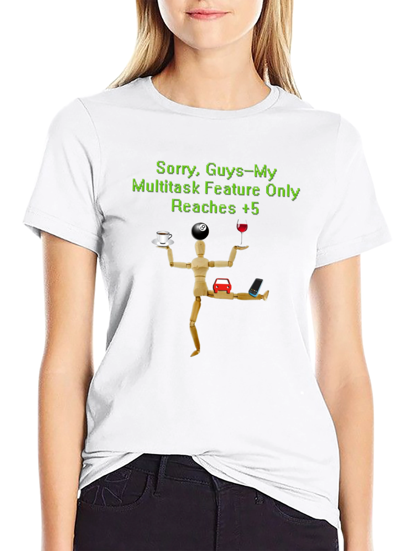 Black Multitask Feature T-Shirt - Humor view 9