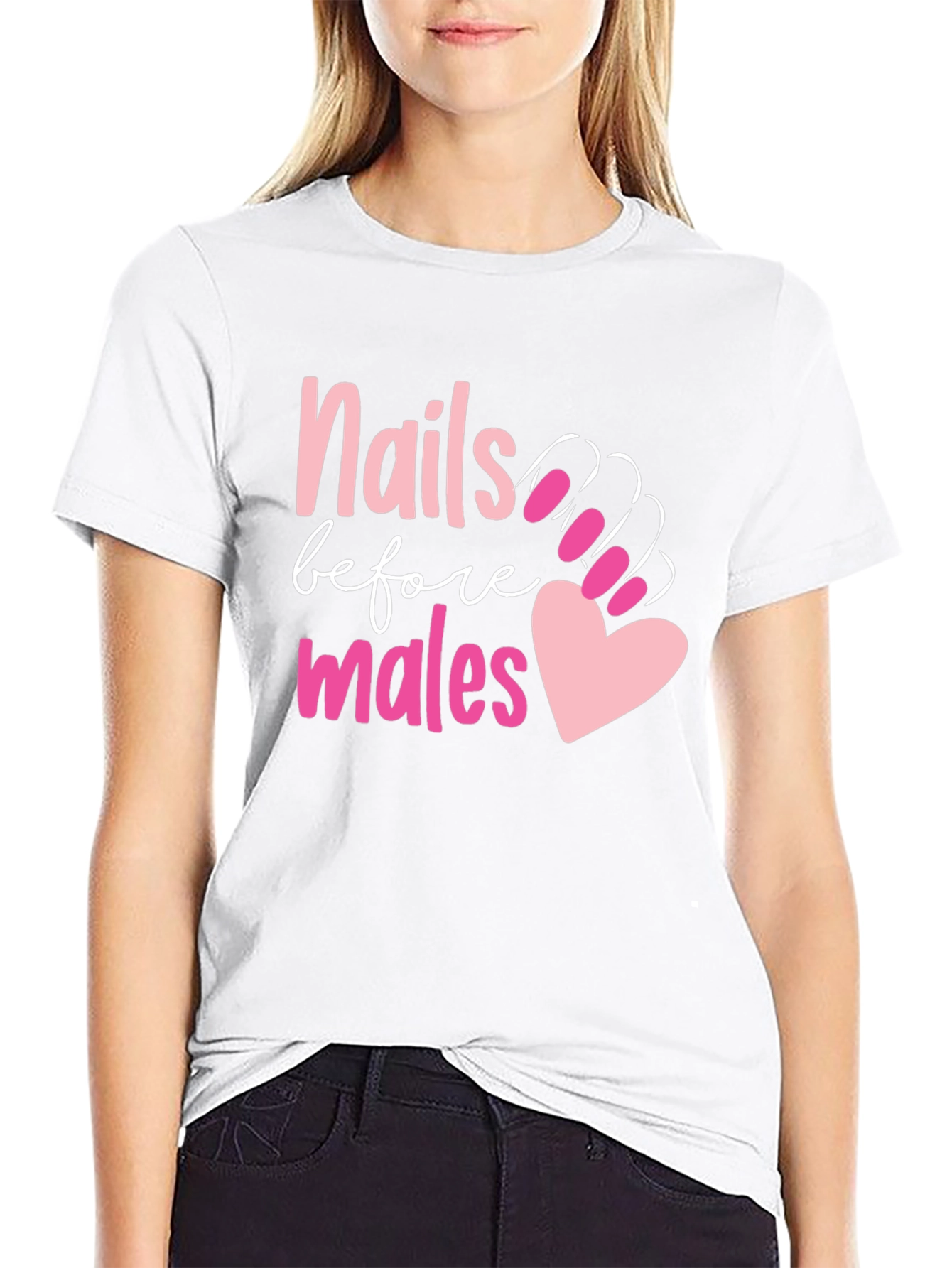 Black Nails Before Males Graphic Tee view 9