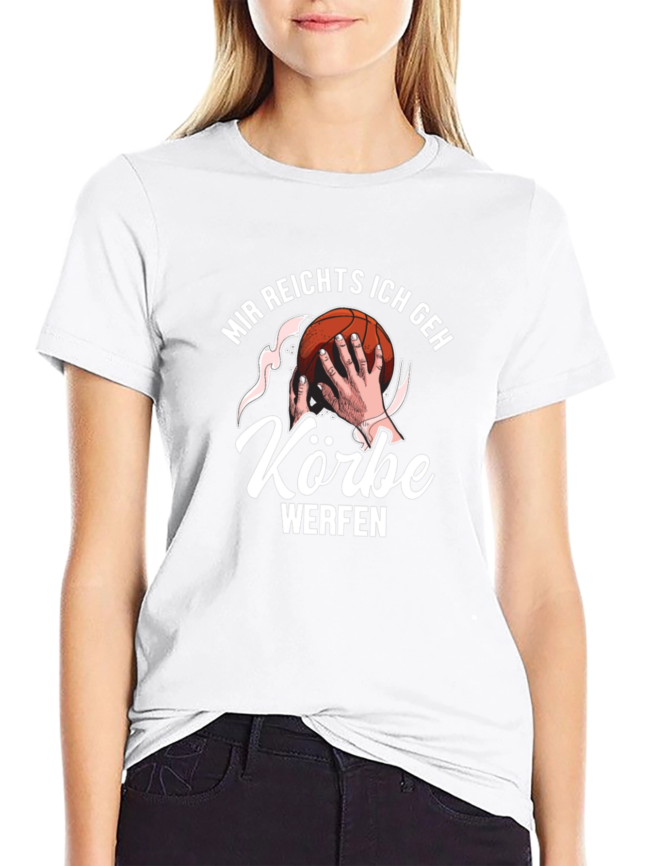 Black Basketball T-Shirt - "Mir reichts ich geh Körbe werfen" view 9