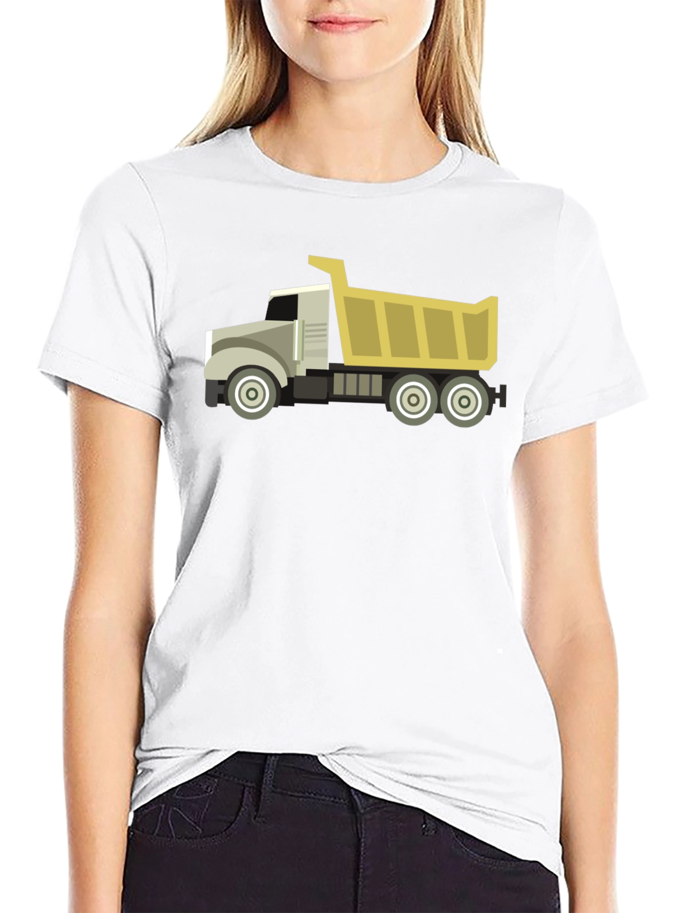 Black Dump Truck Graphic Tee - Black Cotton Blend view 9