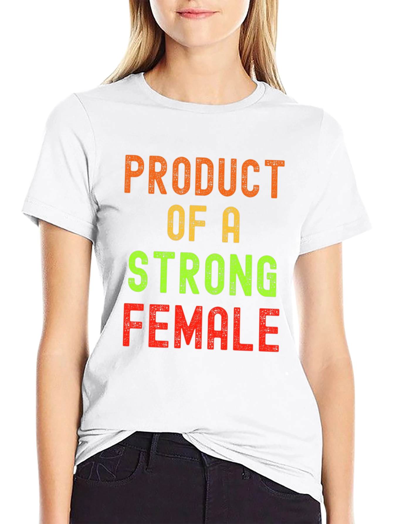Black Product of a Strong Female Black T-Shirt view 9