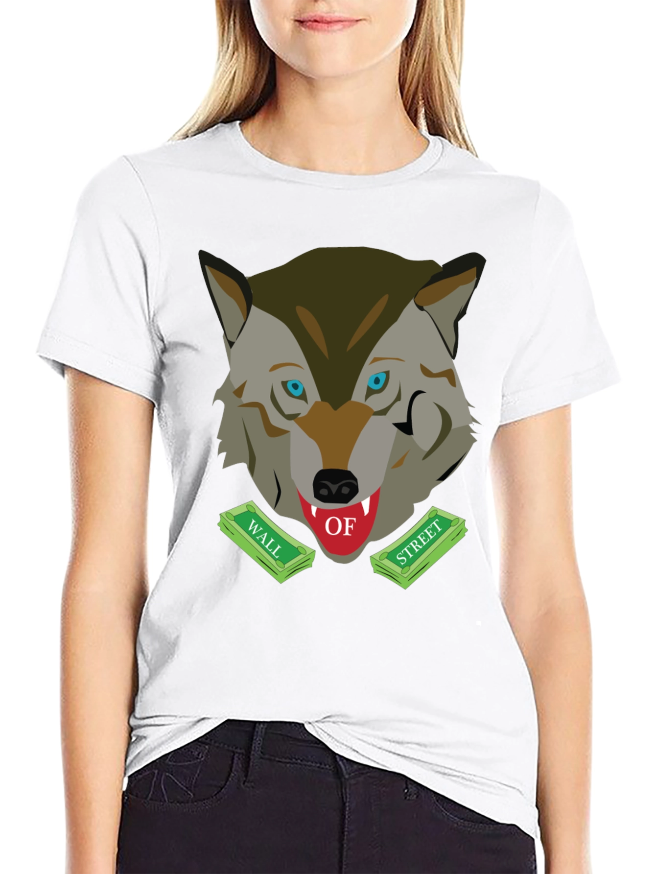 Black Wolf of Wall Street Graphic T-Shirt view 9