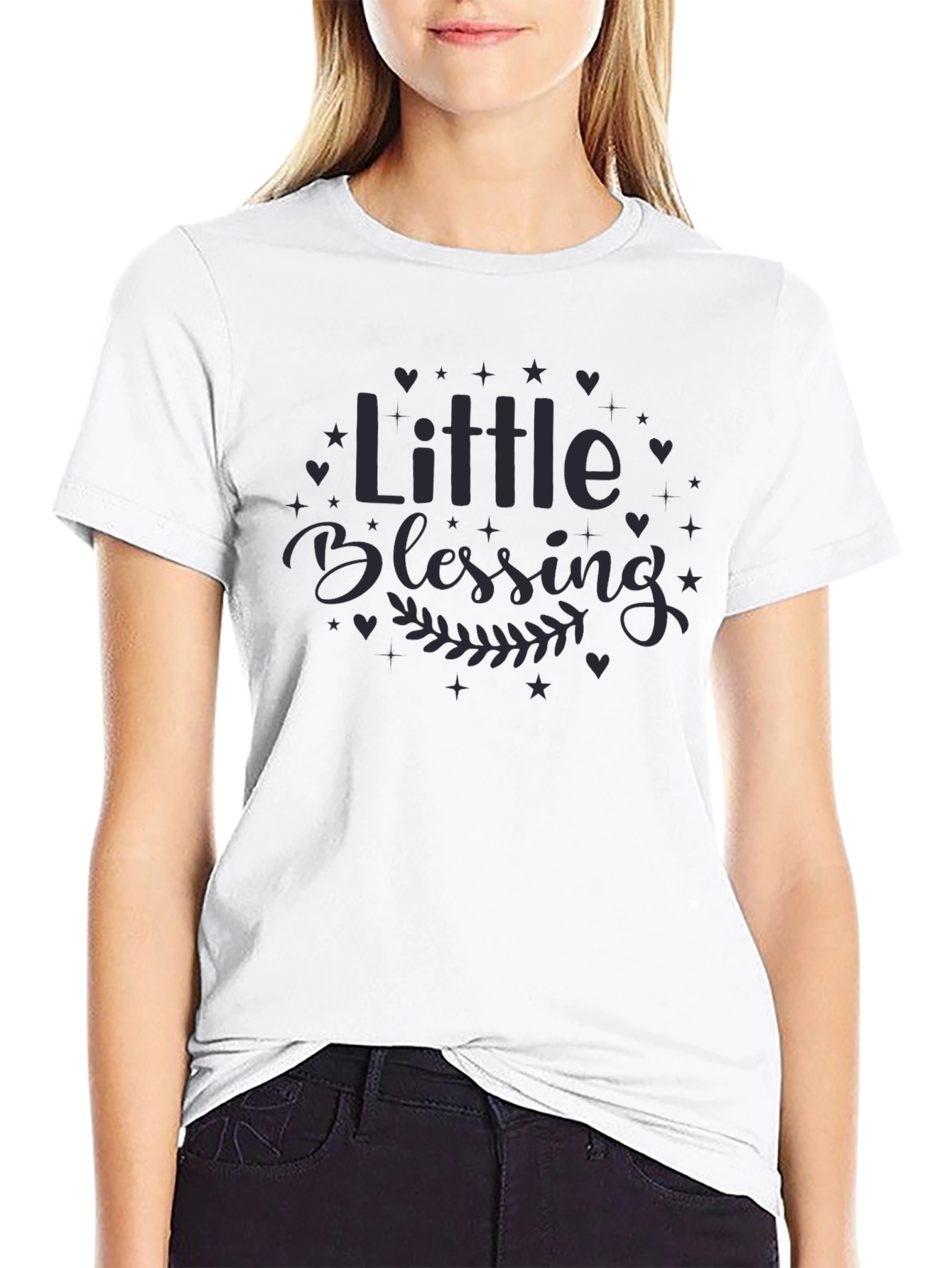 Black Little Blessing Graphic Tee - Soft Cotton Comfort view 9