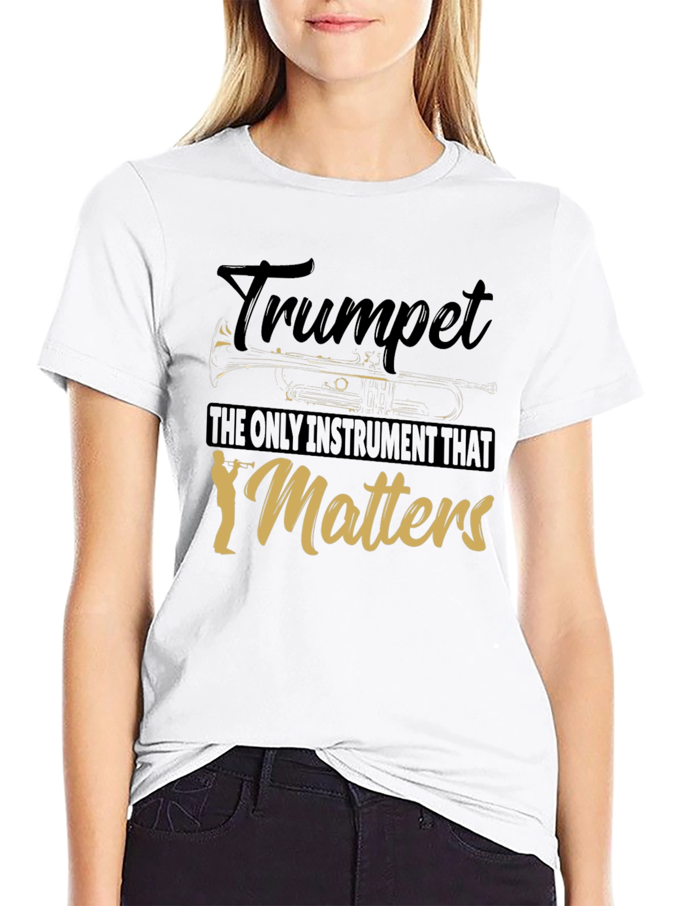 Black Trumpet Matters Graphic T-Shirt - Music Lover Tee view 9