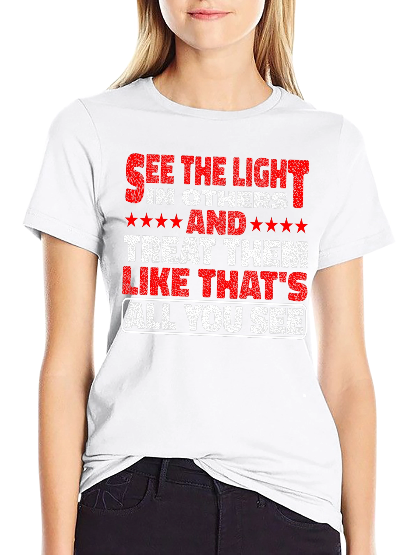 Black See the Light T-Shirt - Inspirational Message Tee view 9